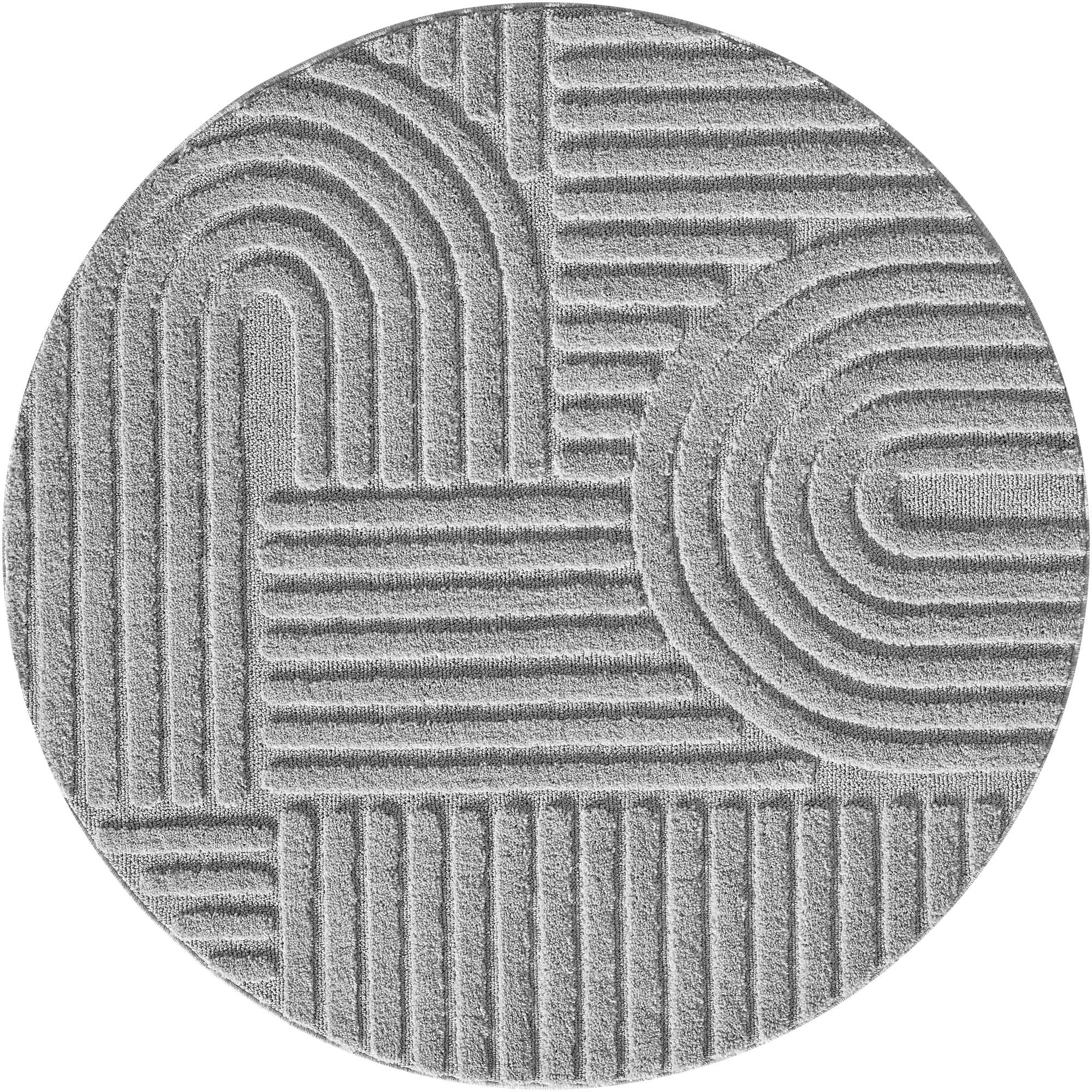 Art Hochflor Teppich Silber