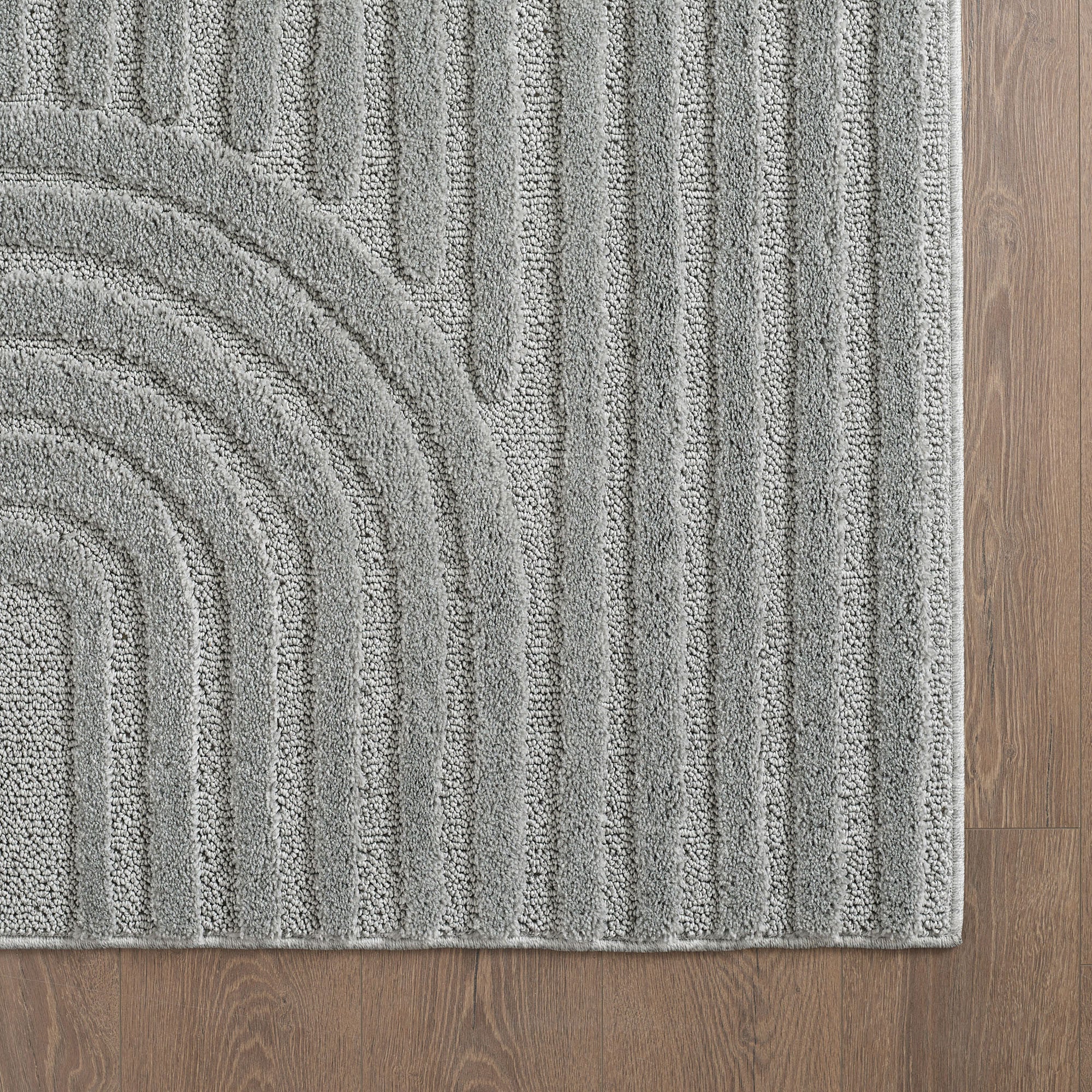 Art Hochflor Teppich Silber