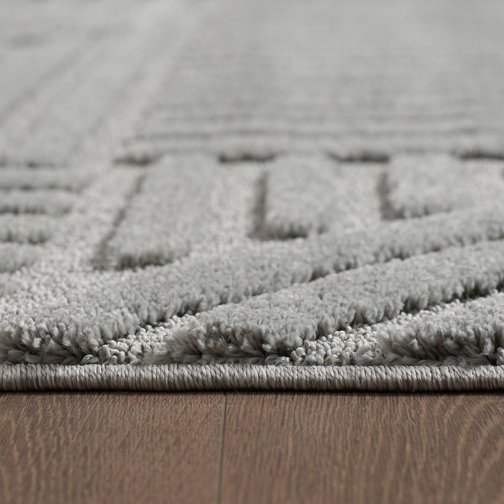 Art Hochflor Teppich Silber