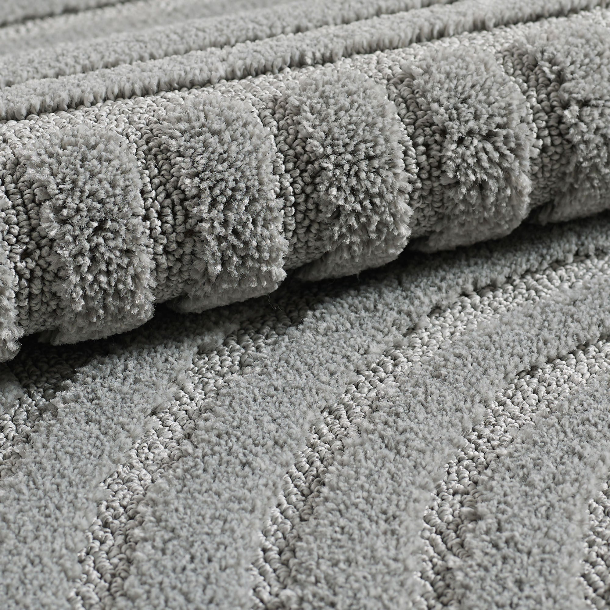 Art Hochflor Teppich Silber