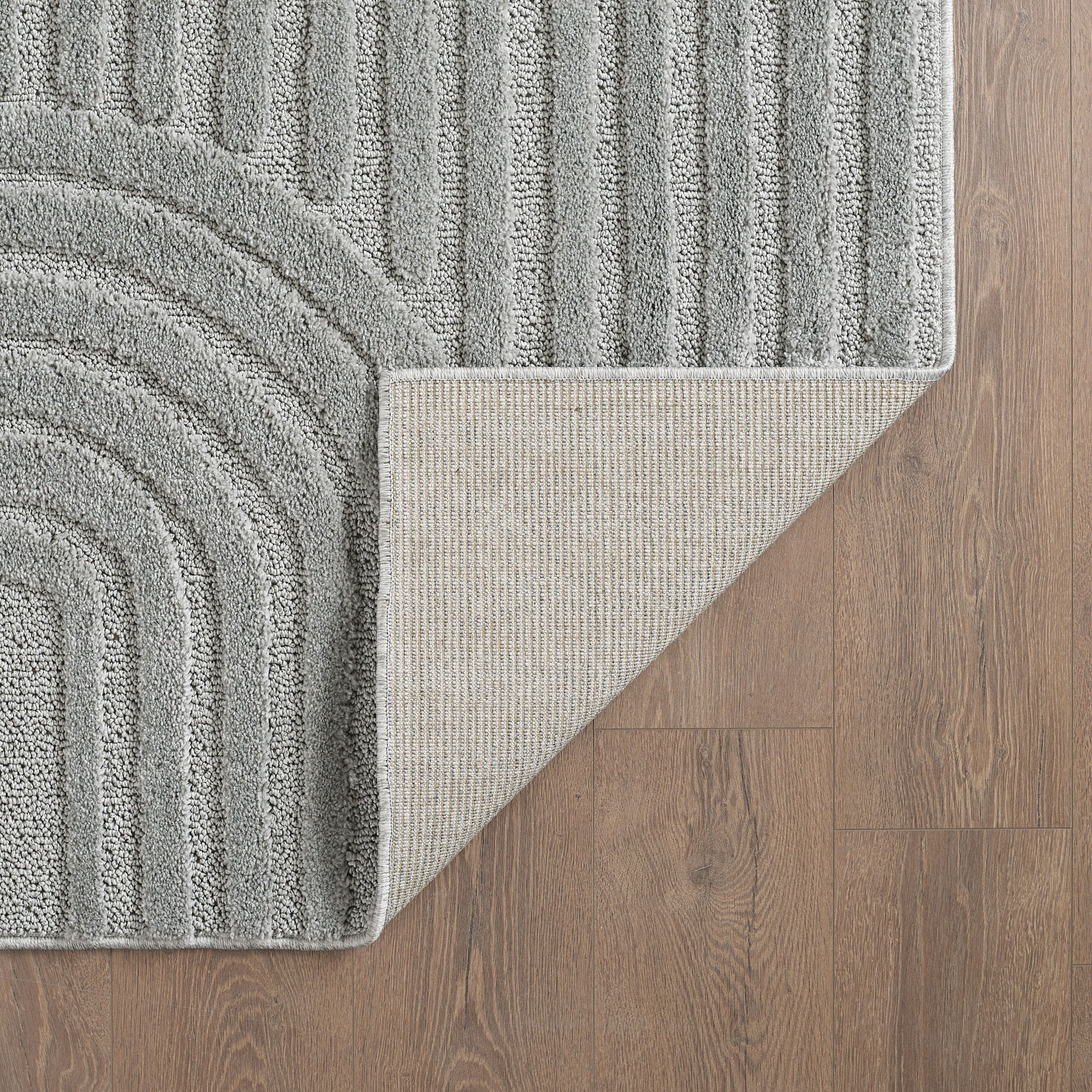 Art Hochflor Teppich Silber