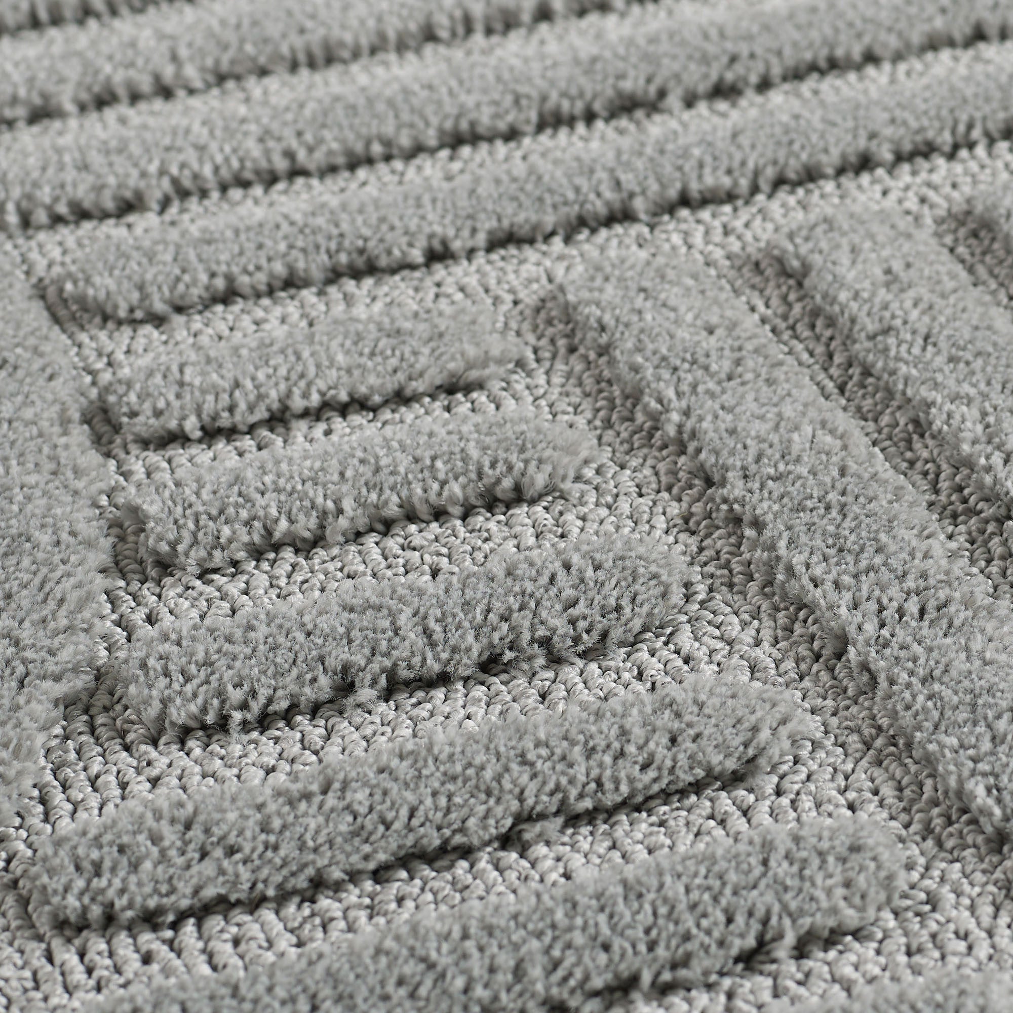 Art Hochflor Teppich Silber