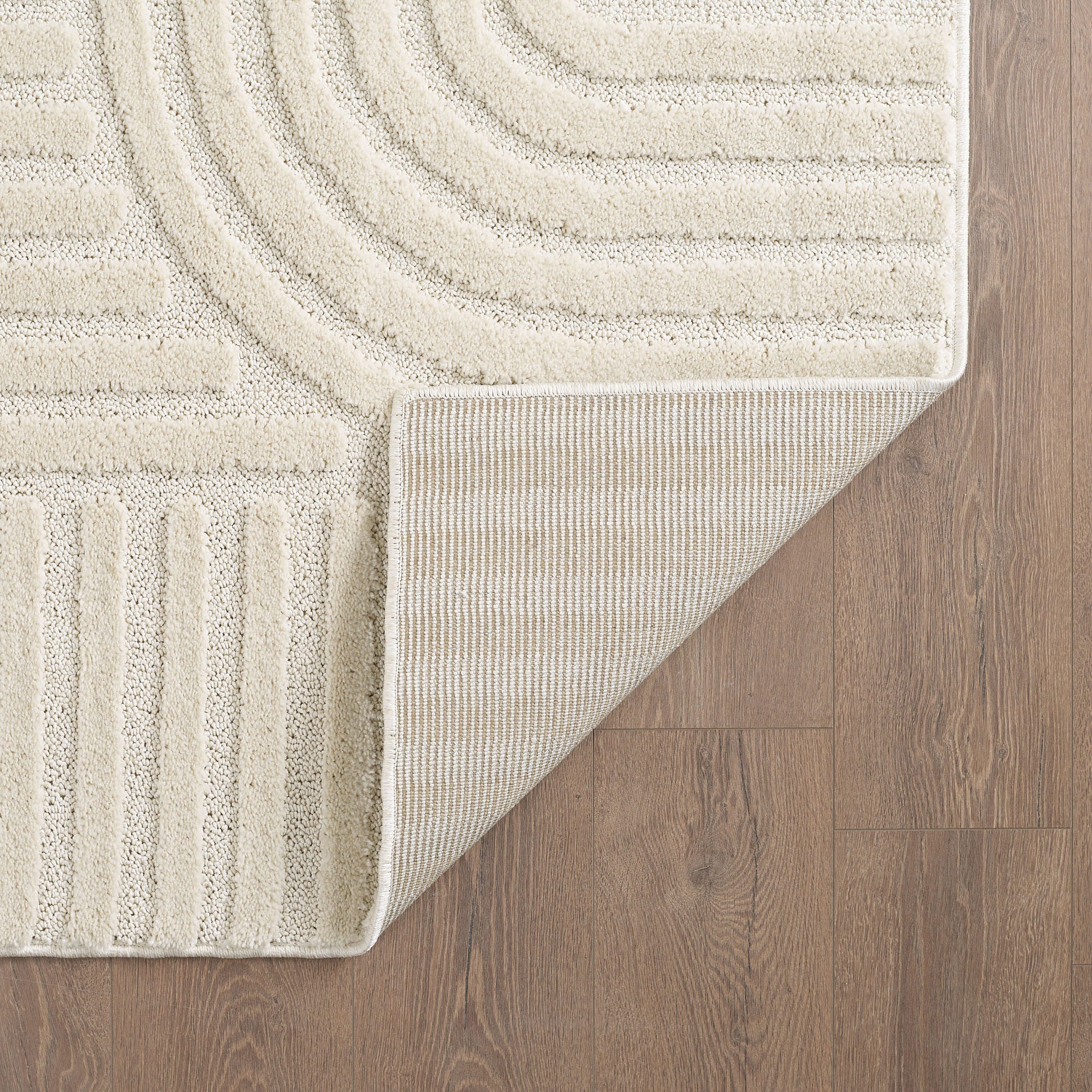 Art Hochflor Teppich Creme