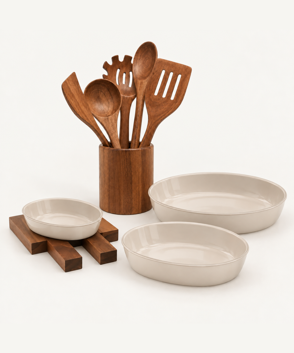 Küchen-Bundle Auflaufformen & Akazienholz