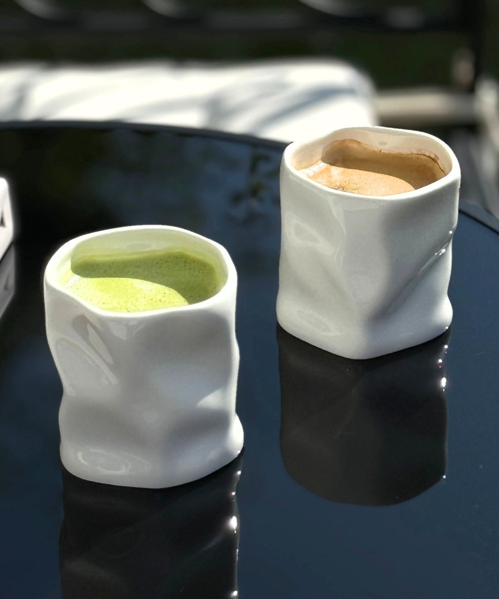 Diamond Keramik Becher Weiß