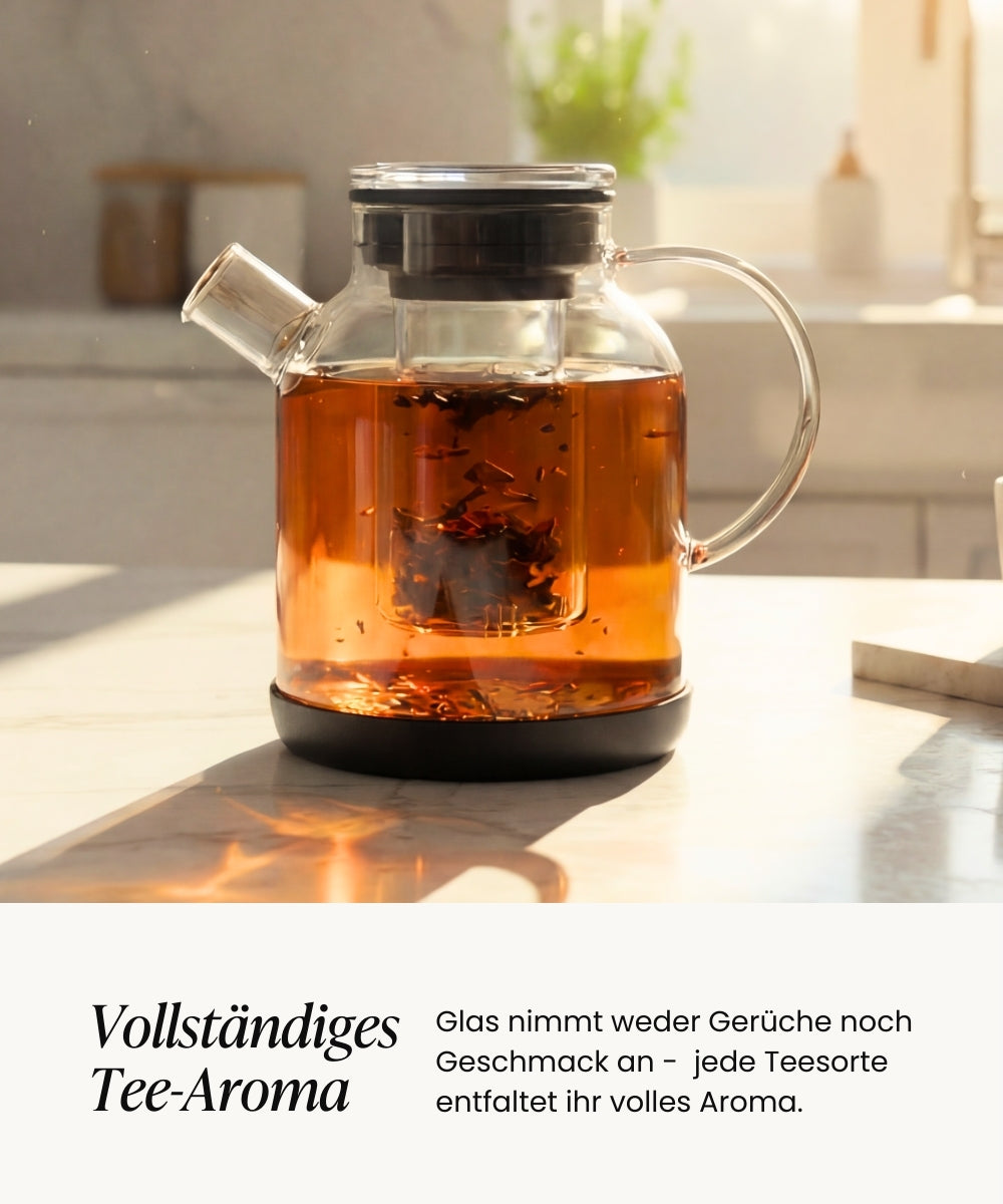 Teekanne / Karaffe aus Glas 1.5L Schwarz
