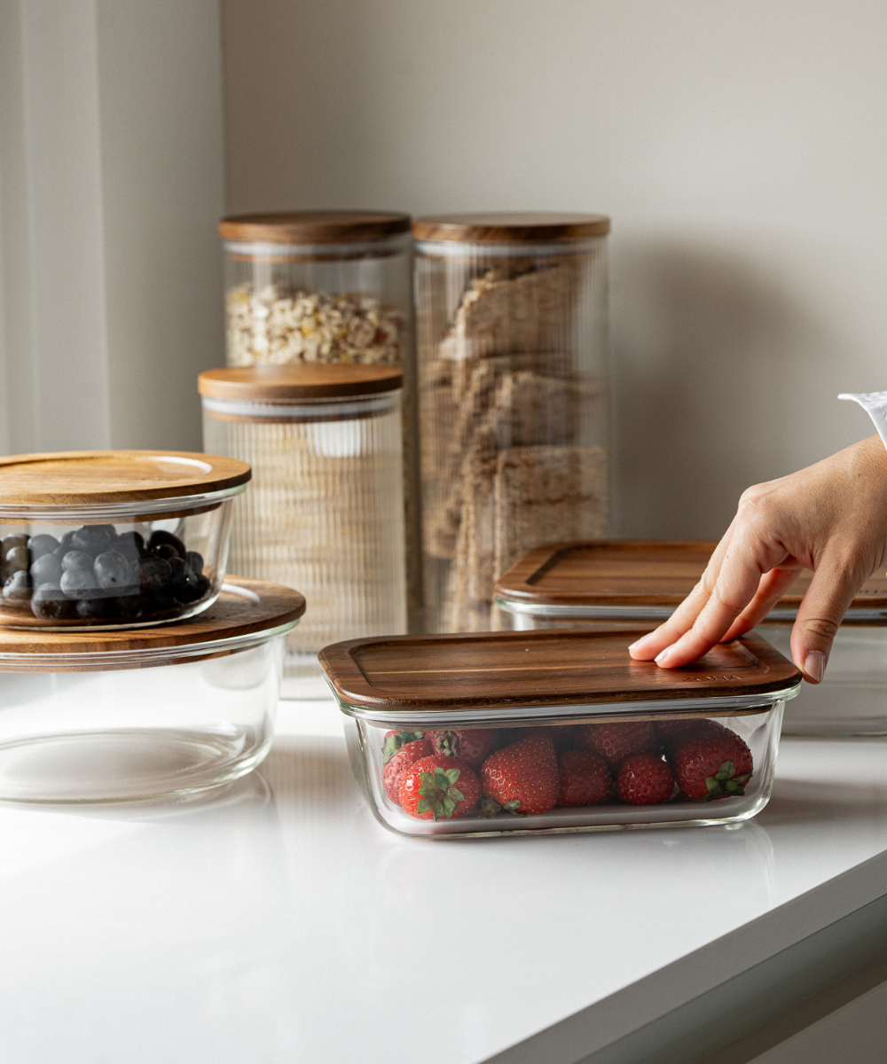 Frischhaltedose 1050 ml Akaziendeckel