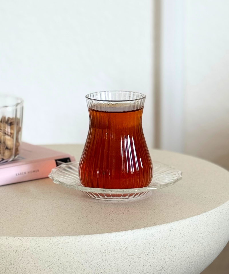 Merida Teegläser mit Untersetzer - 12-tlg.