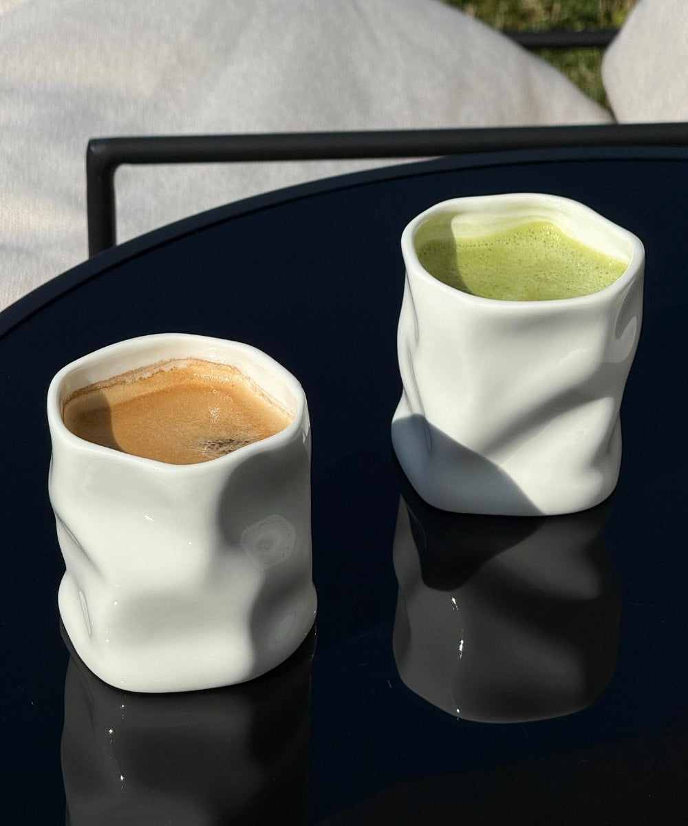 Diamond Keramik Becher Weiß