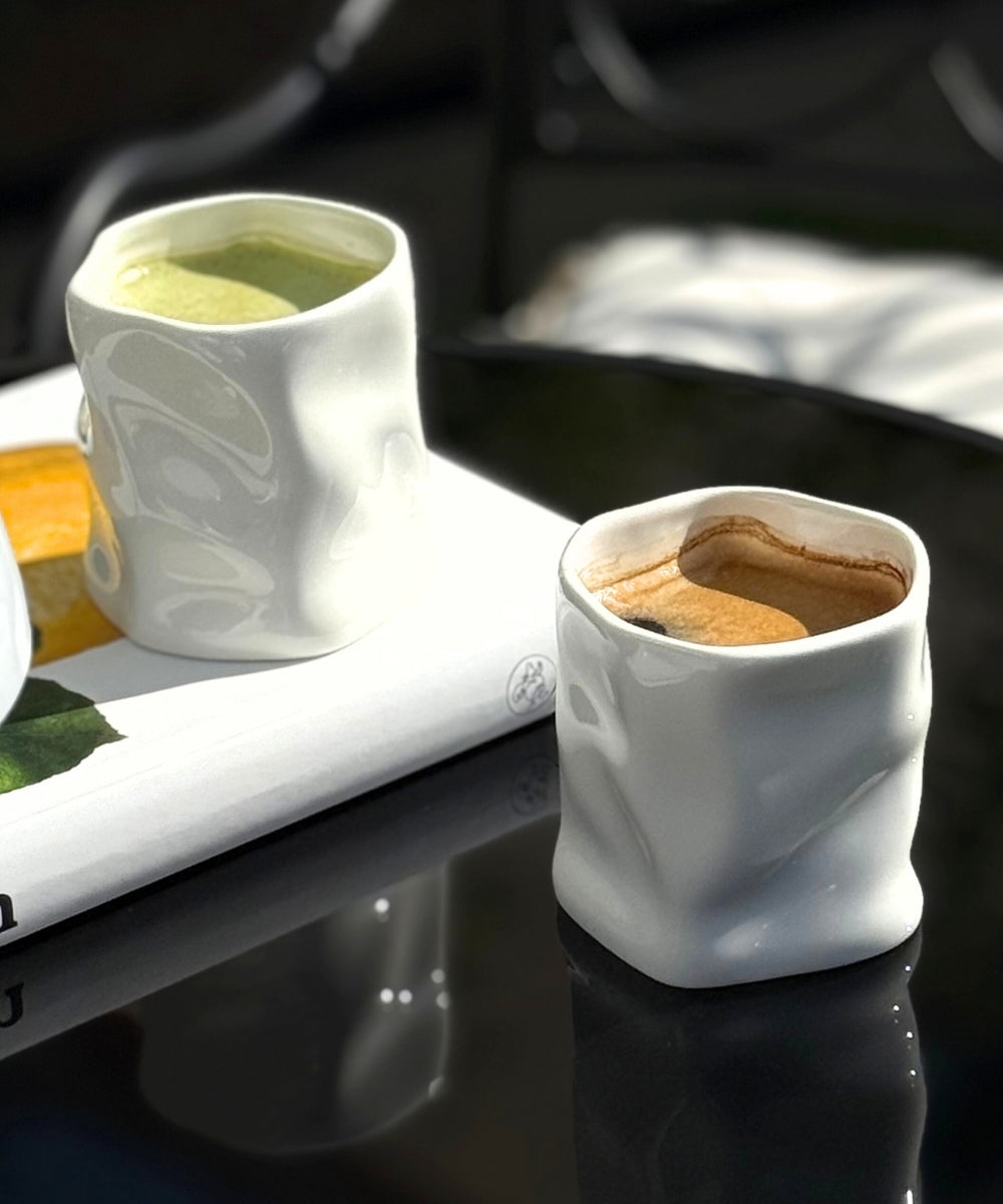 Diamond Keramik Becher Weiß