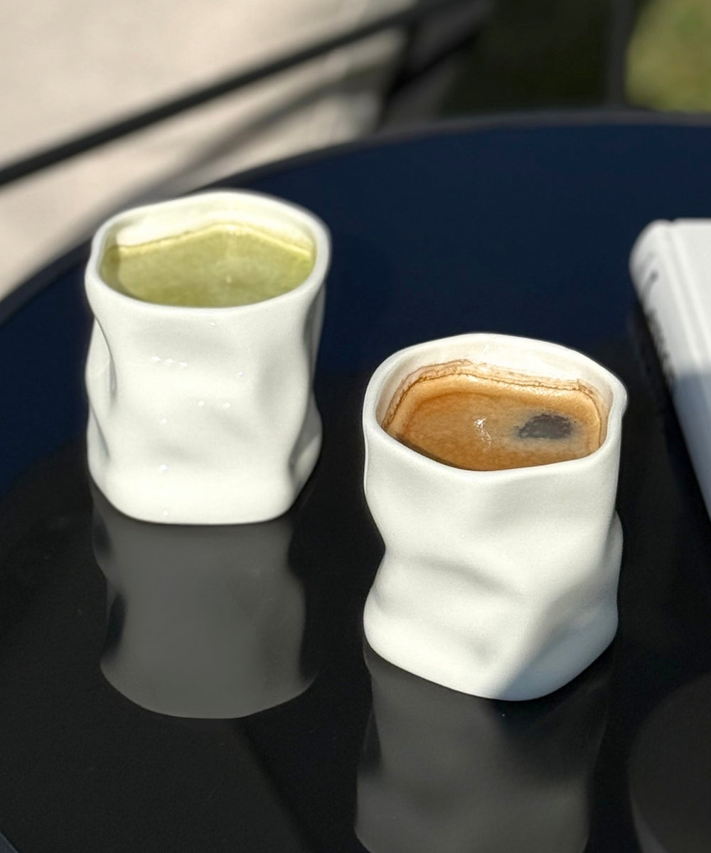 Diamond Keramik Becher Weiß