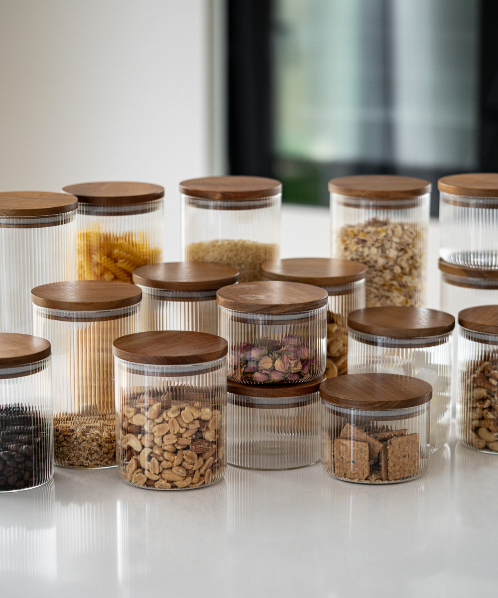 Vorratsgläser Akazie Stripe Sparset