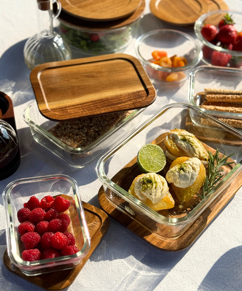 Frischhaltedose 1050 ml Akaziendeckel