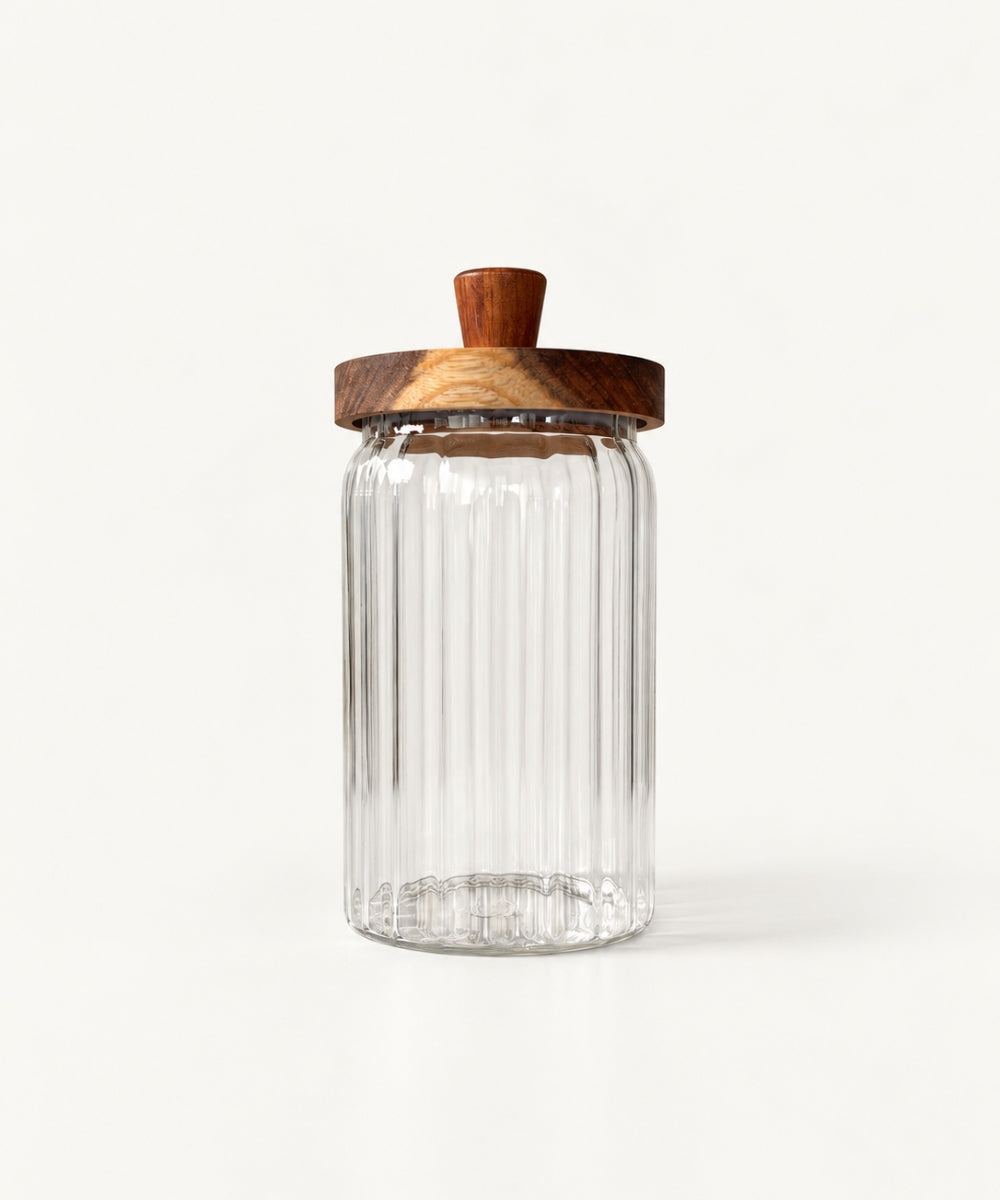 Vorratsgläser Stripe Akaziendeckel 850 ml