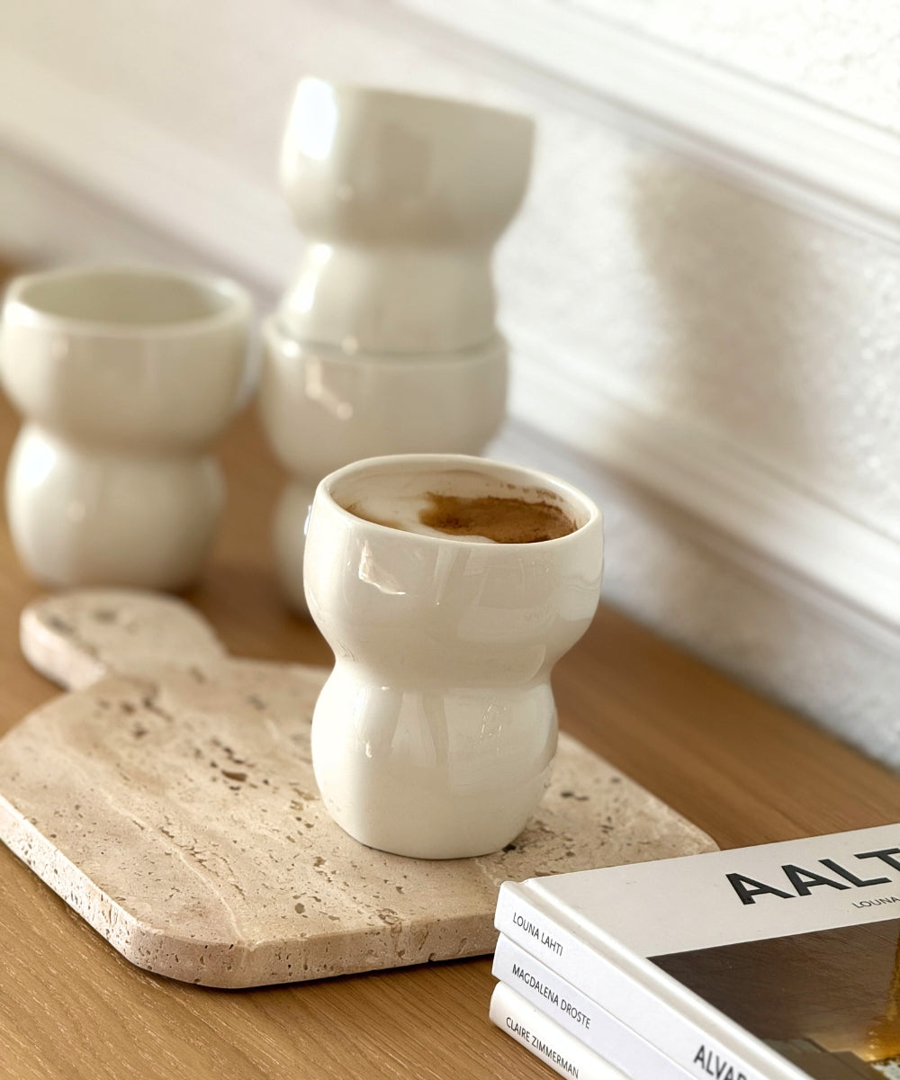 Organic Keramik Becher Weiß