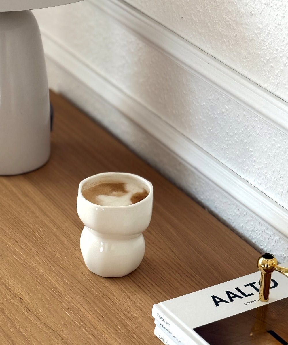 Organic Keramik Becher Weiß