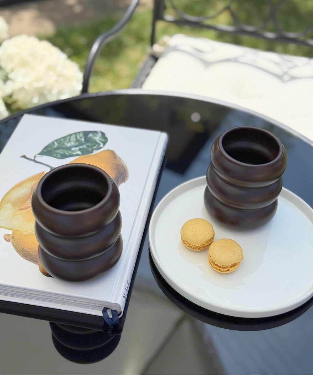 Wave Keramik Becher Mocha Mousse