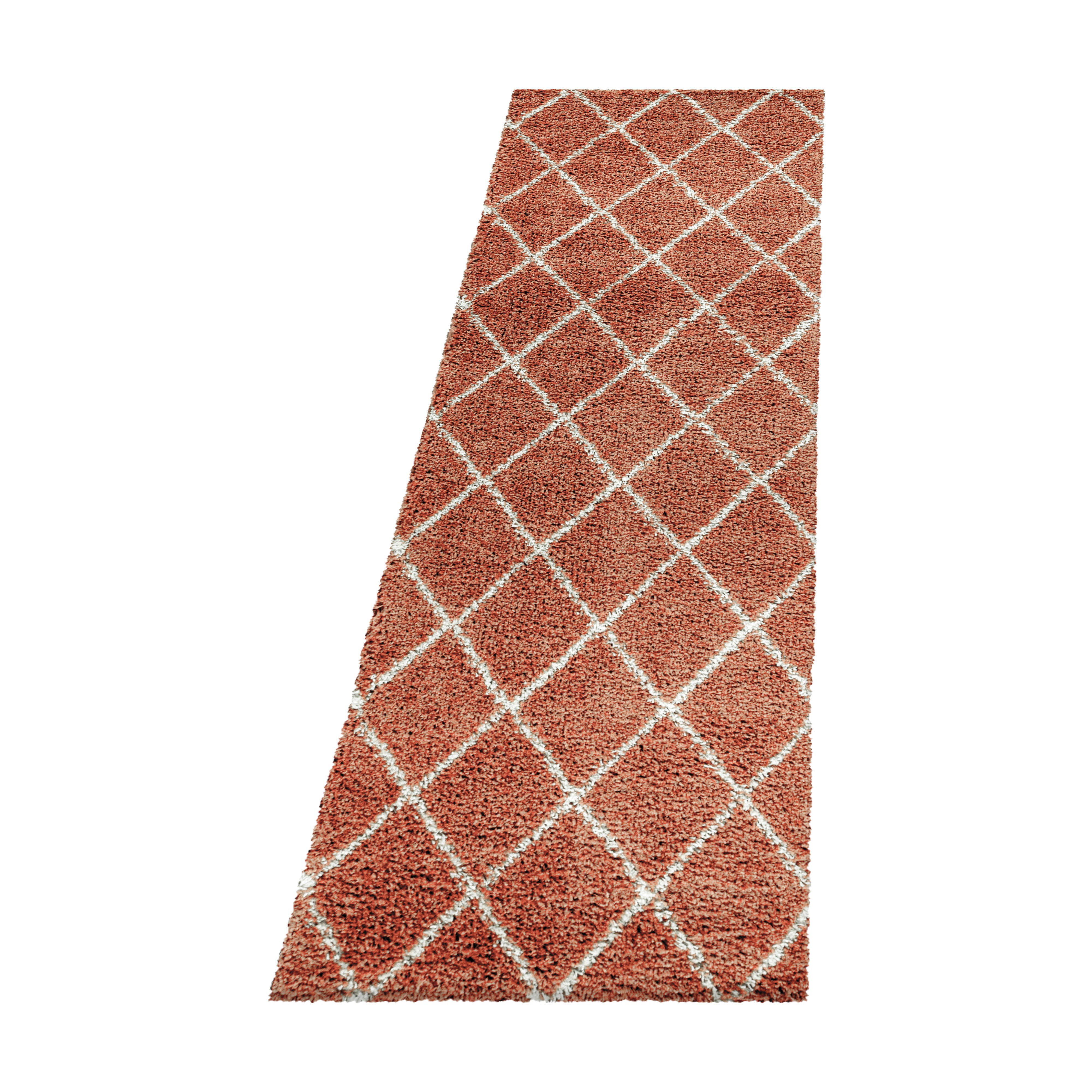 Alvor Hochflor Teppich Terrakotta