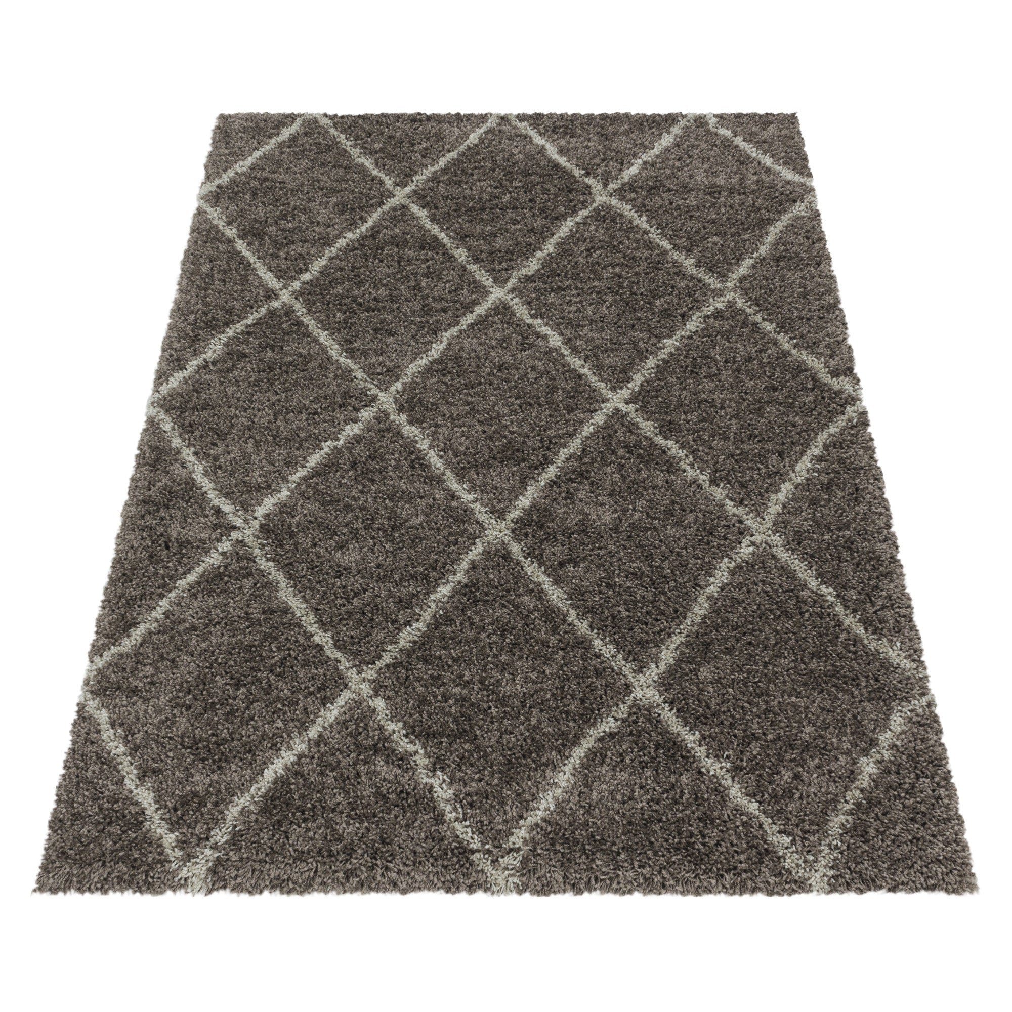 Alvor Hochflor Teppich Taupe