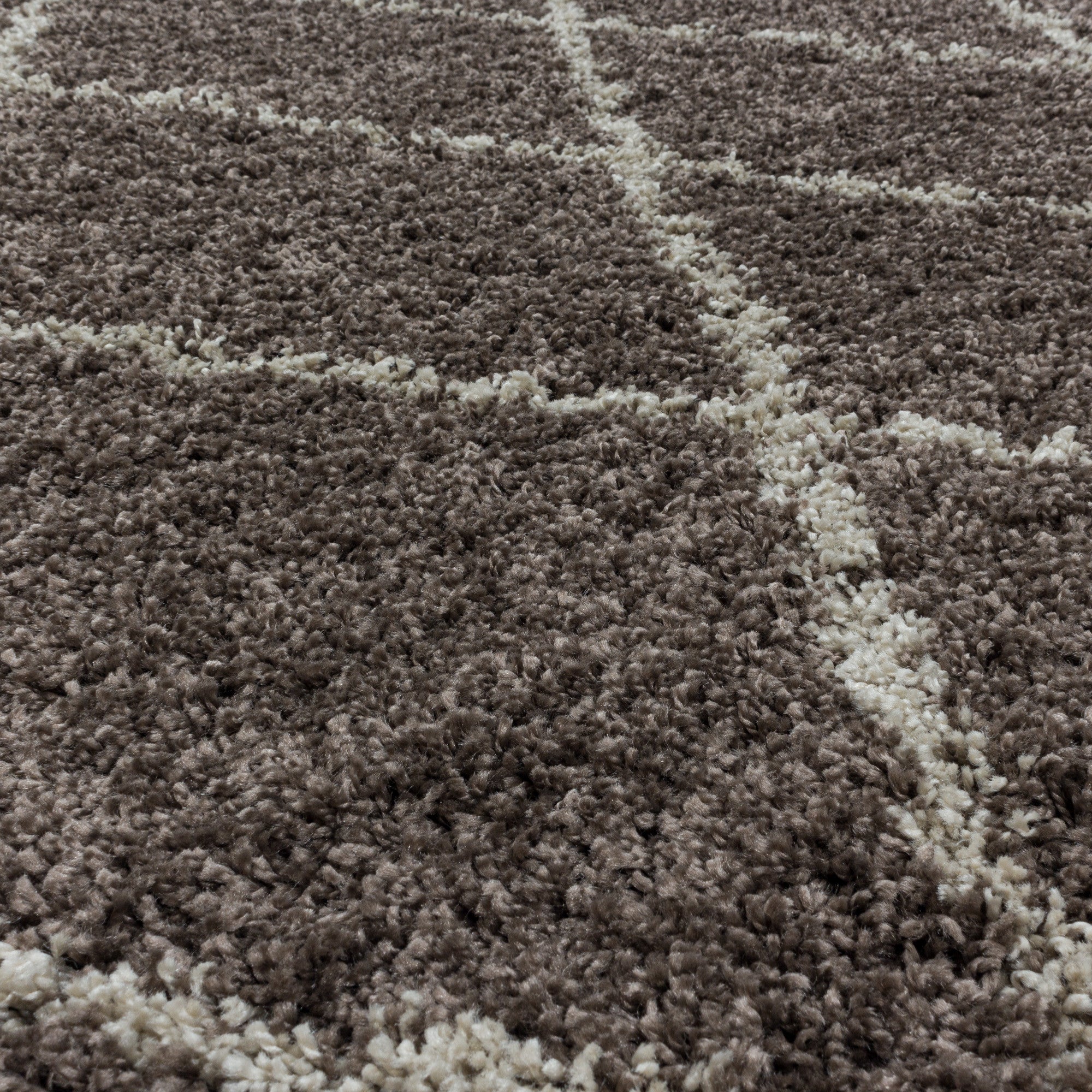 Alvor Hochflor Teppich Taupe