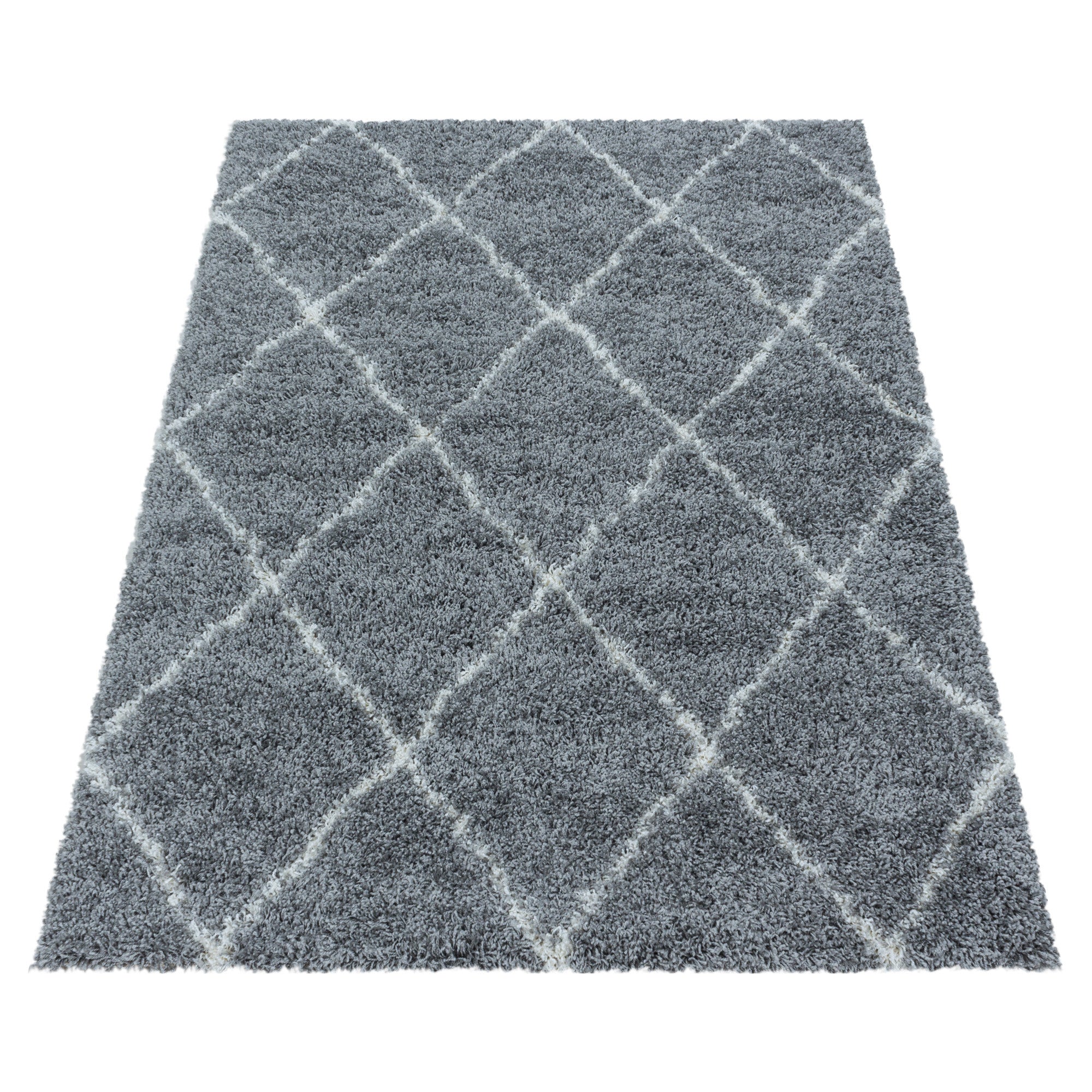 Alvor Hochflor Teppich Grau