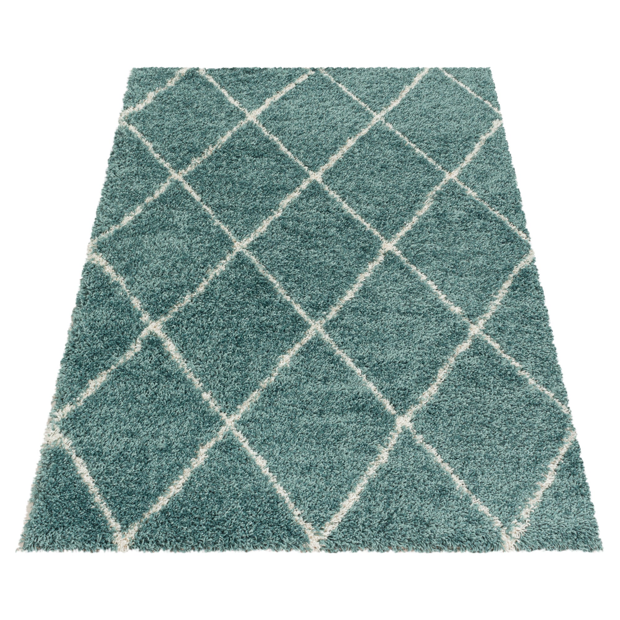 Alvor Hochflor Teppich Blau