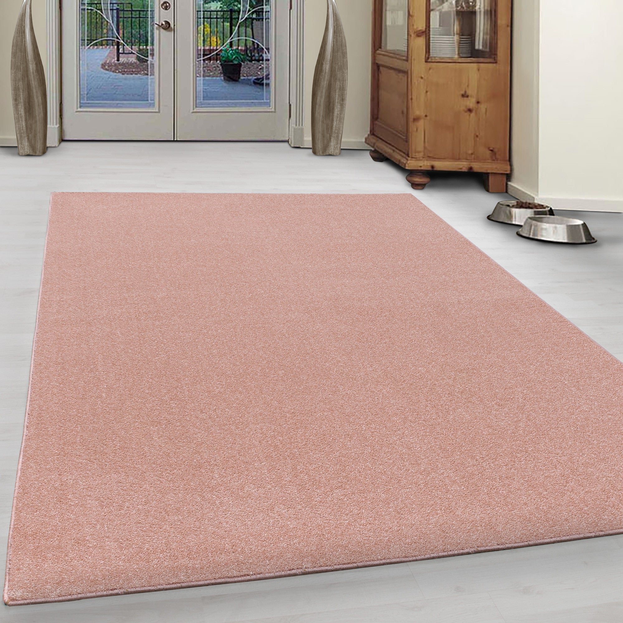 Flat Kurzflor Teppich Rosa