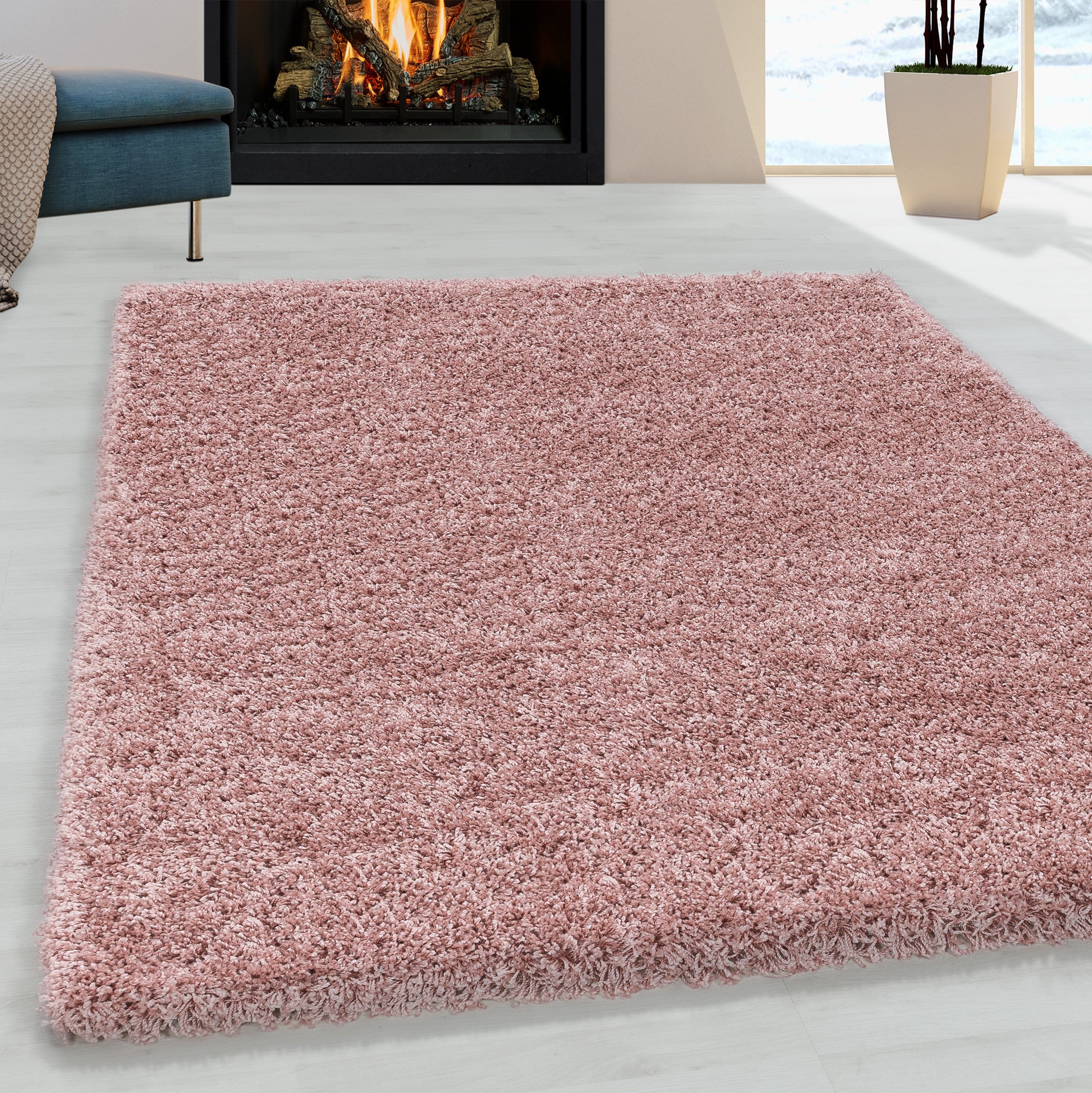 Sydney Hochflor Teppich Rosa