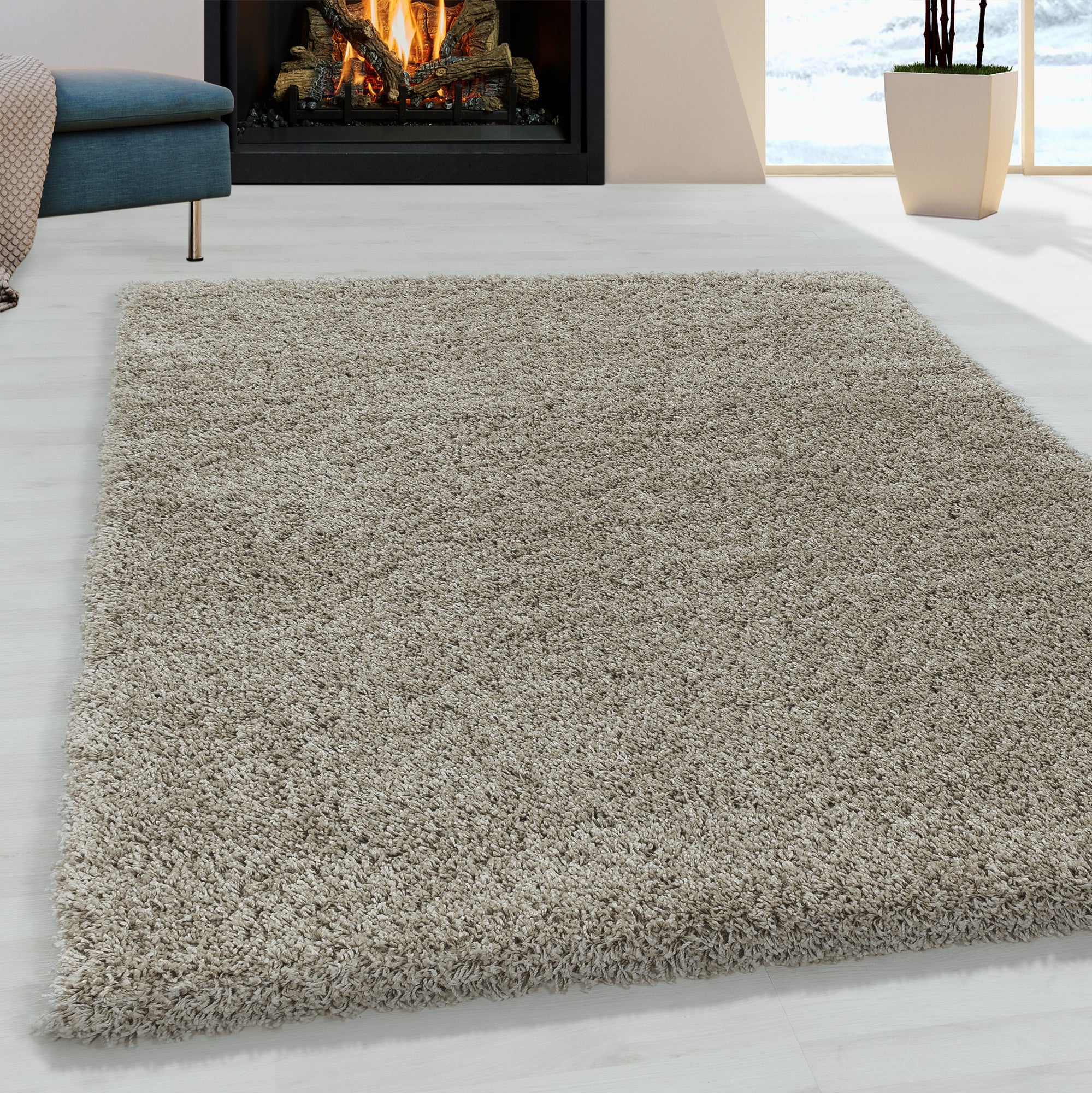 Sydney Hochflor Teppich Natur