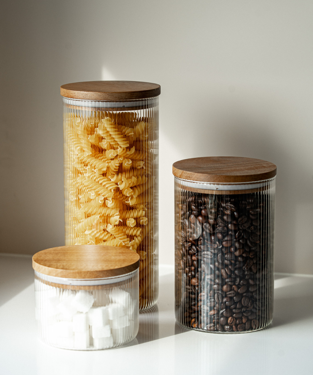 Vorratsgläser Akazie Stripe Sparset