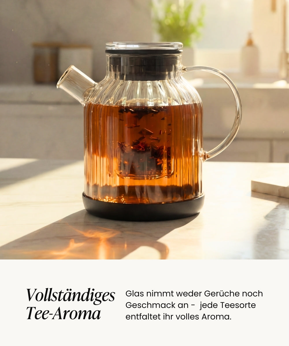 Stripe / Karaffe Teekanne aus Glas 1.5L Schwarz