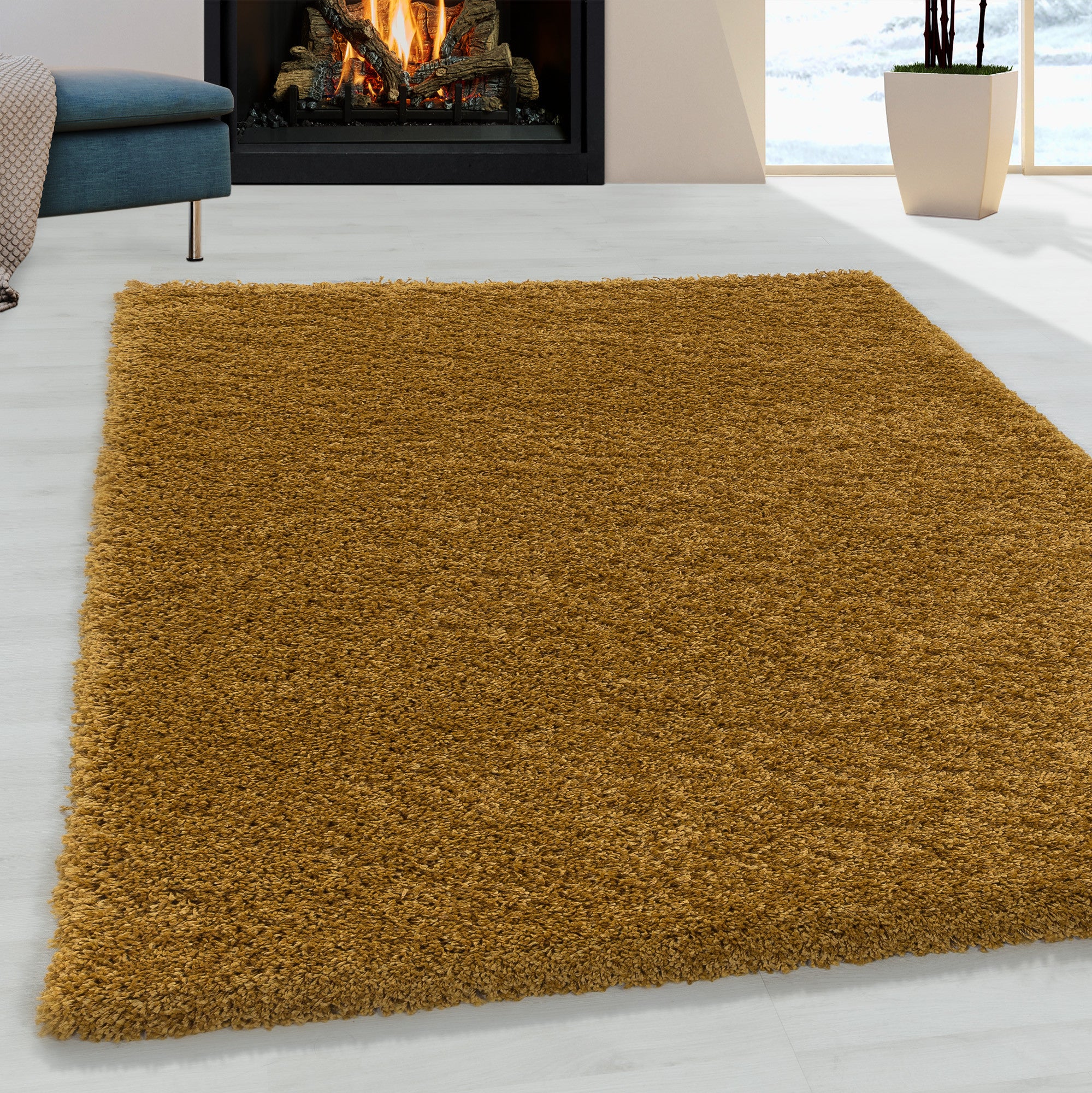 Sydney Hochflor Teppich Gold