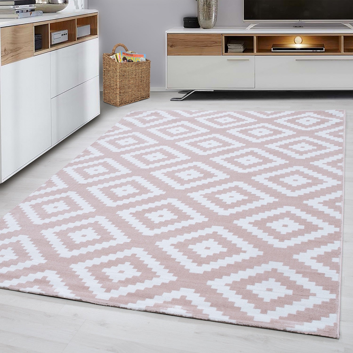 Plus Kurzflor Teppich Pink