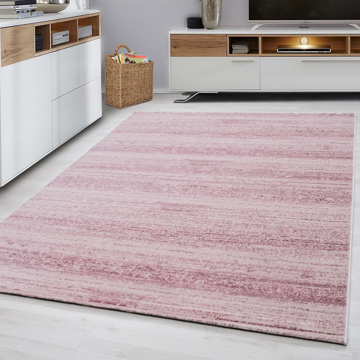 Plus Kurzflor Teppich Pink