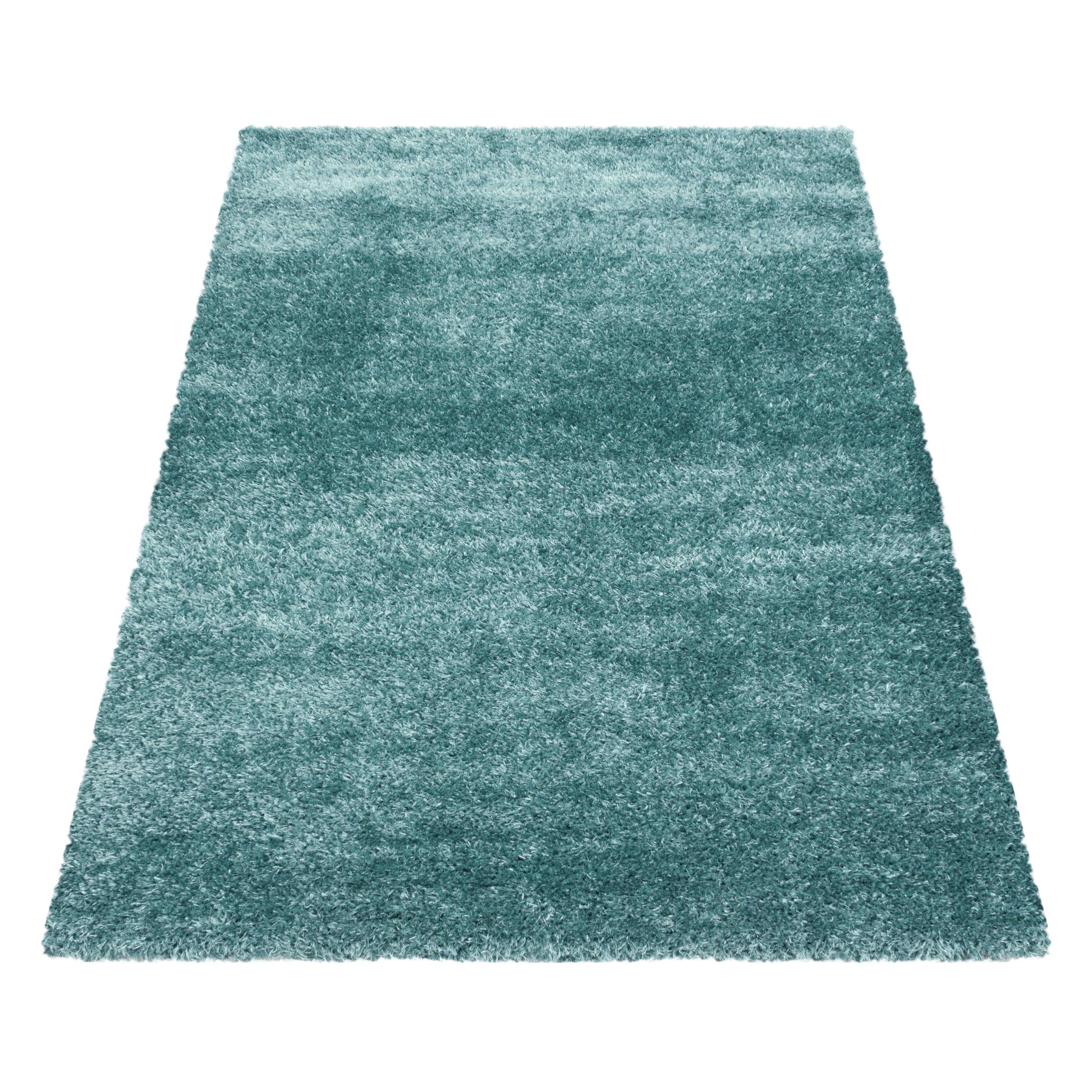 Comfy Hochflor Teppich Türkis
