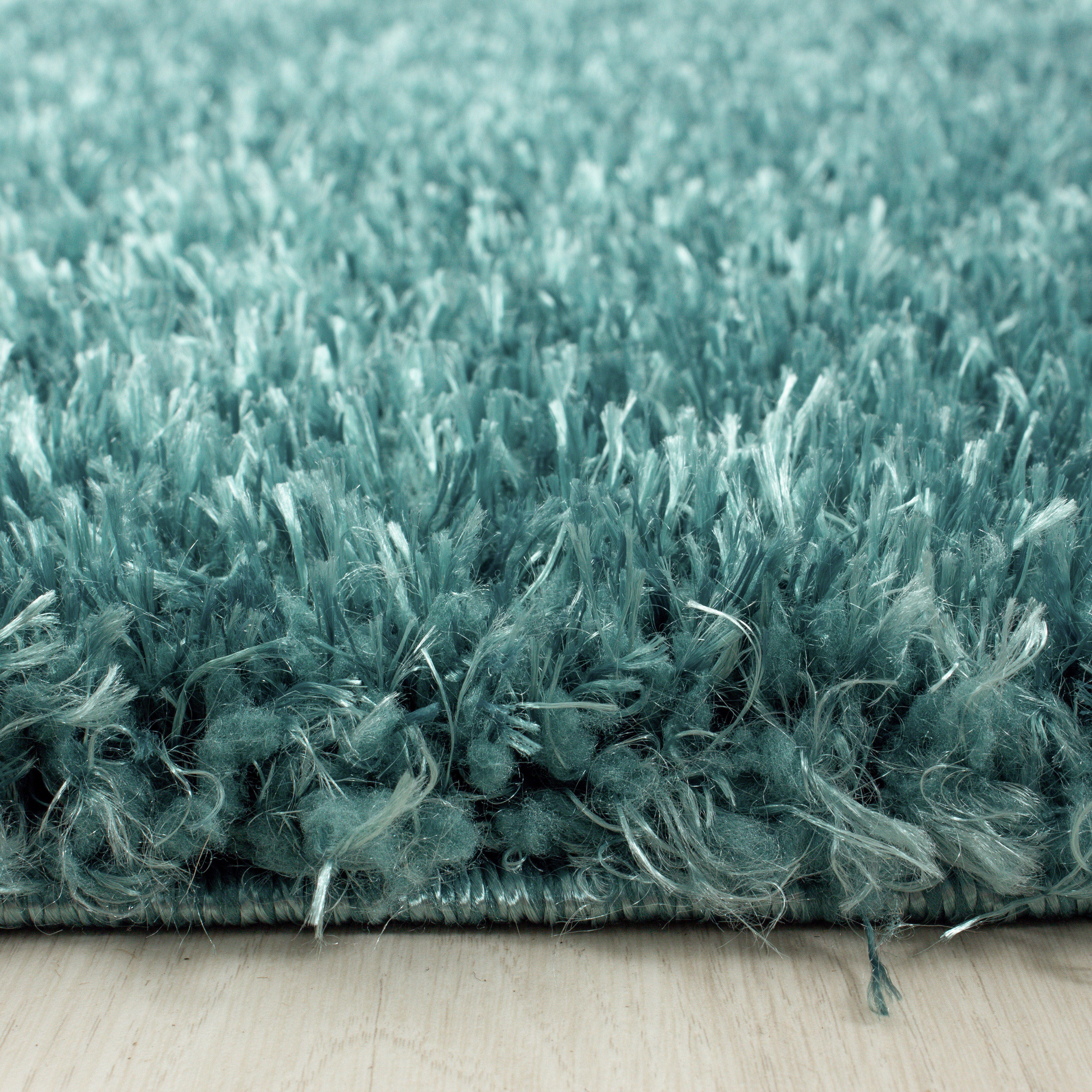 Comfy Hochflor Teppich Türkis