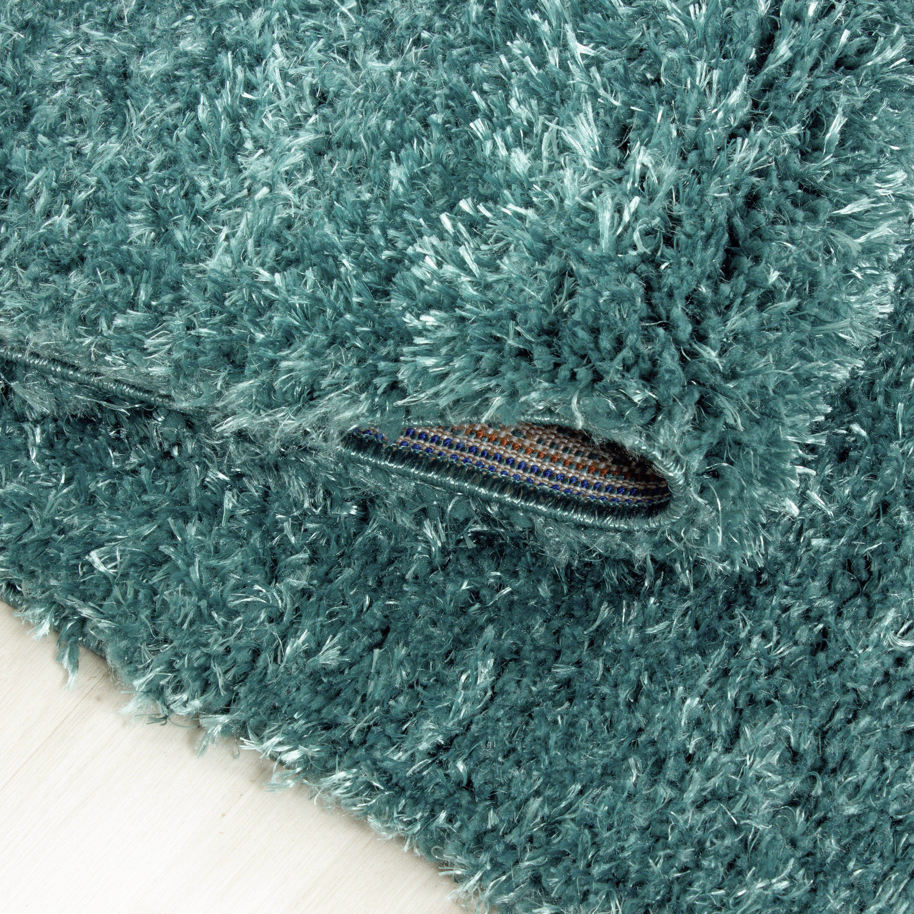 Comfy Hochflor Teppich Türkis