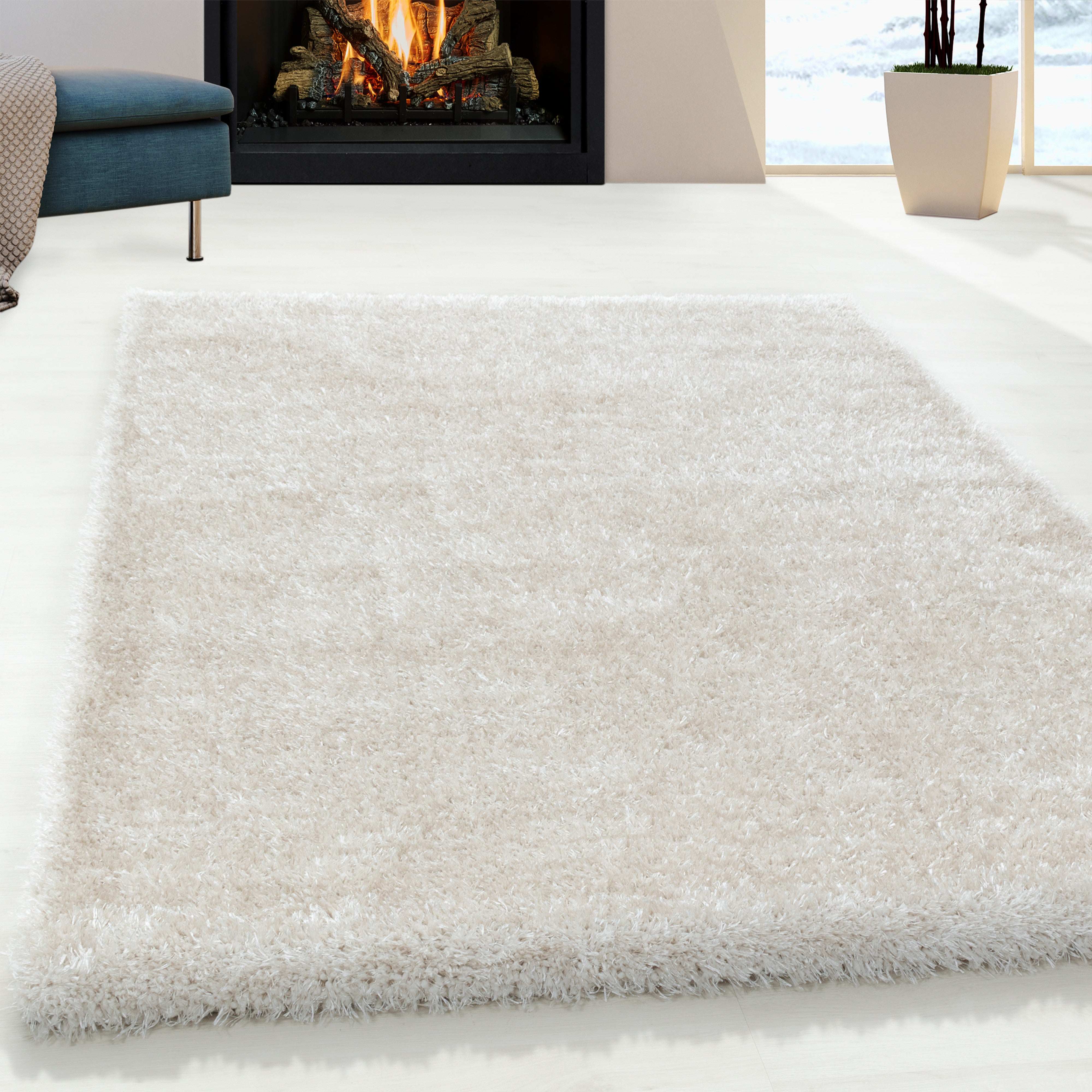 Comfy Hochflor Teppich Natur