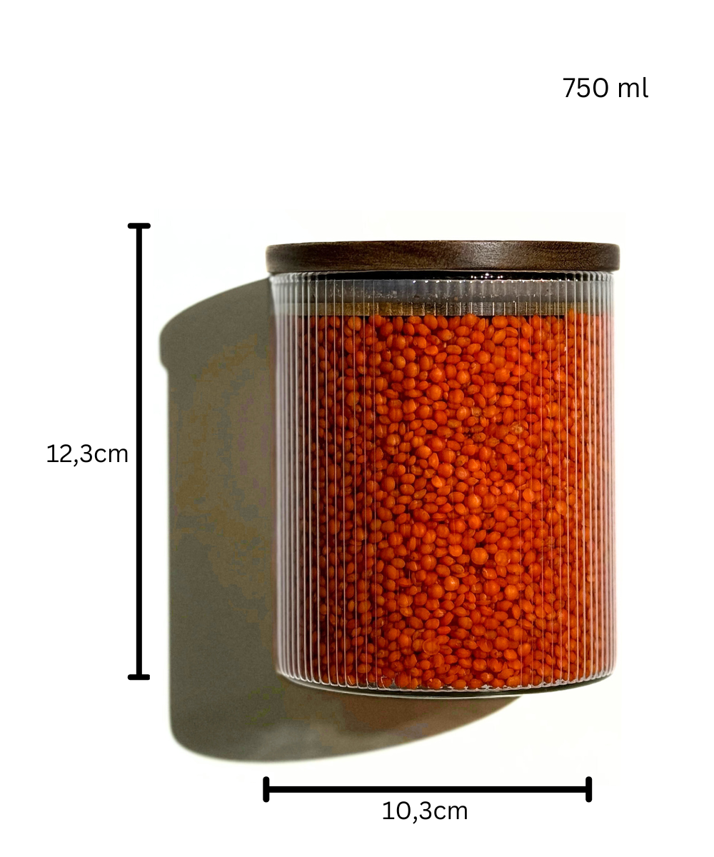 Vorratsgläser Stripe Akaziendeckel 750 ml