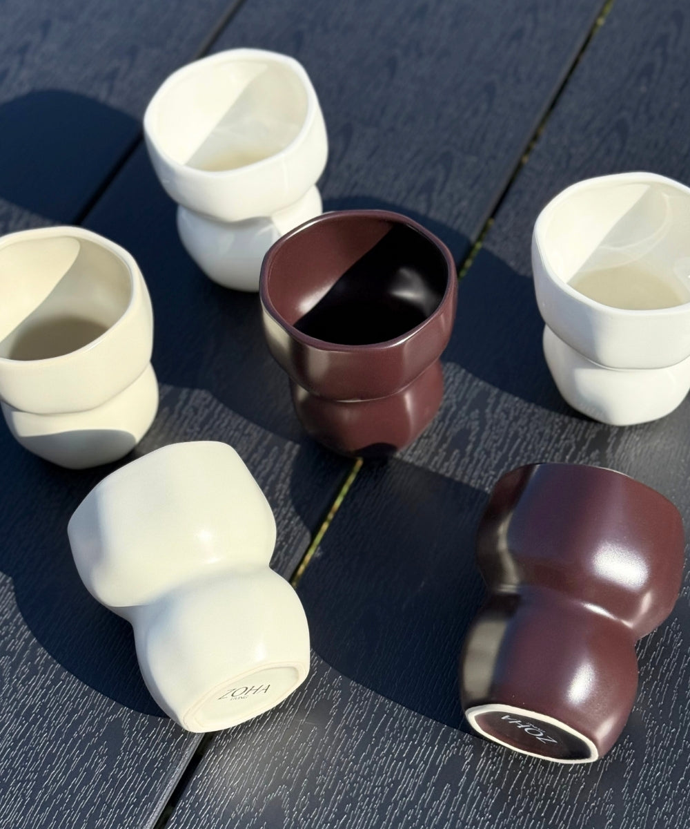 Organic Keramik Becher Weiß