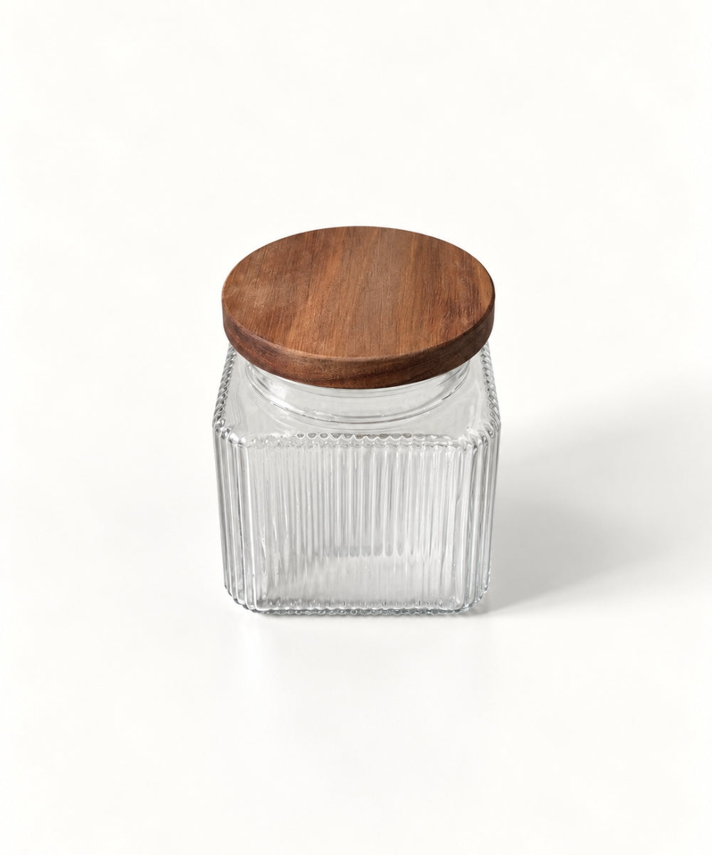 Vorratsgläser Stripe Akaziendeckel 1400 ml