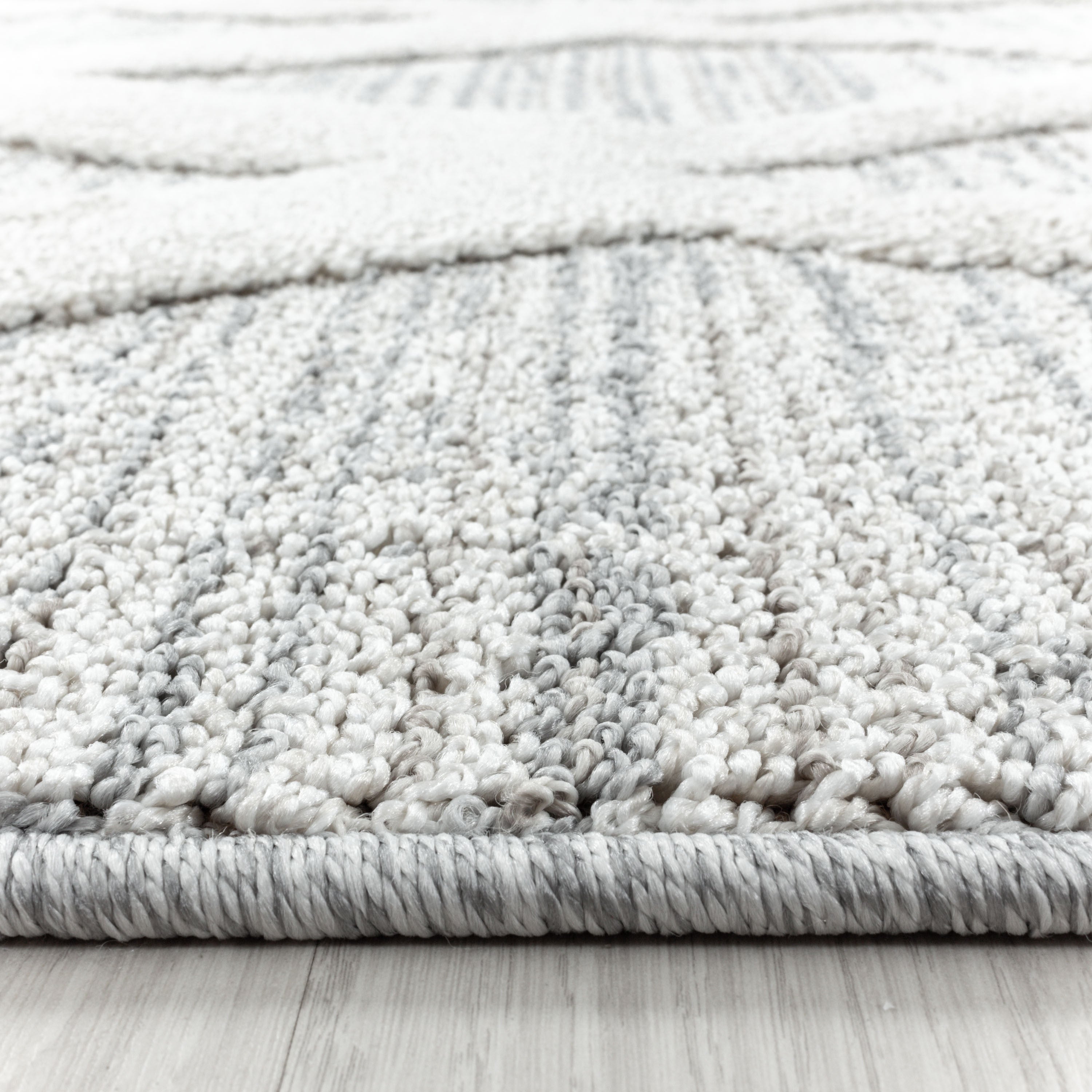 Pisa Hochflor Teppich Grau