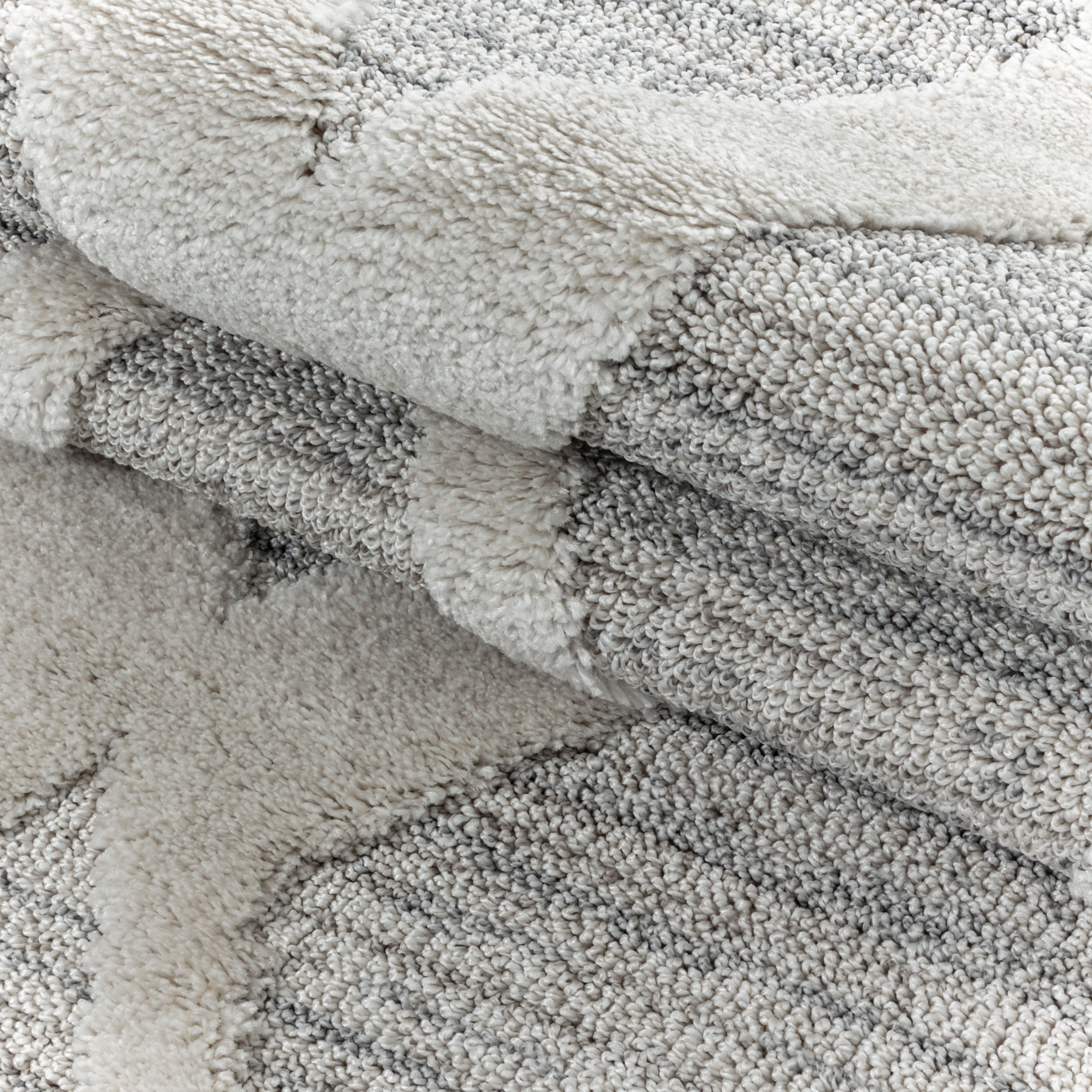Pisa Hochflor Teppich Grau