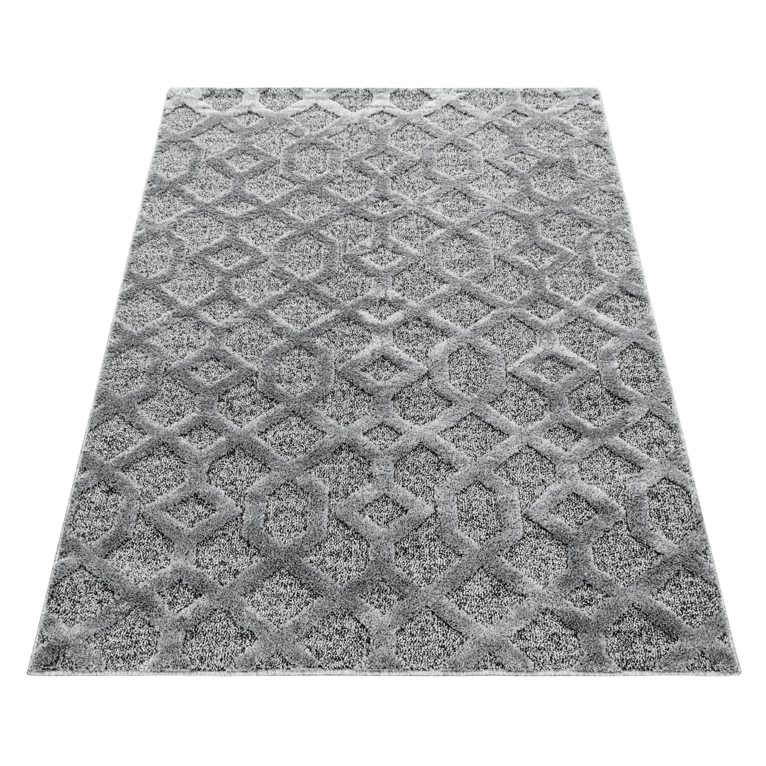 Pisa Hochflor Teppich Grau
