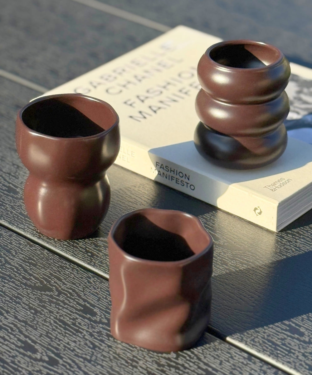 Wave Keramik Becher Mocha Mousse
