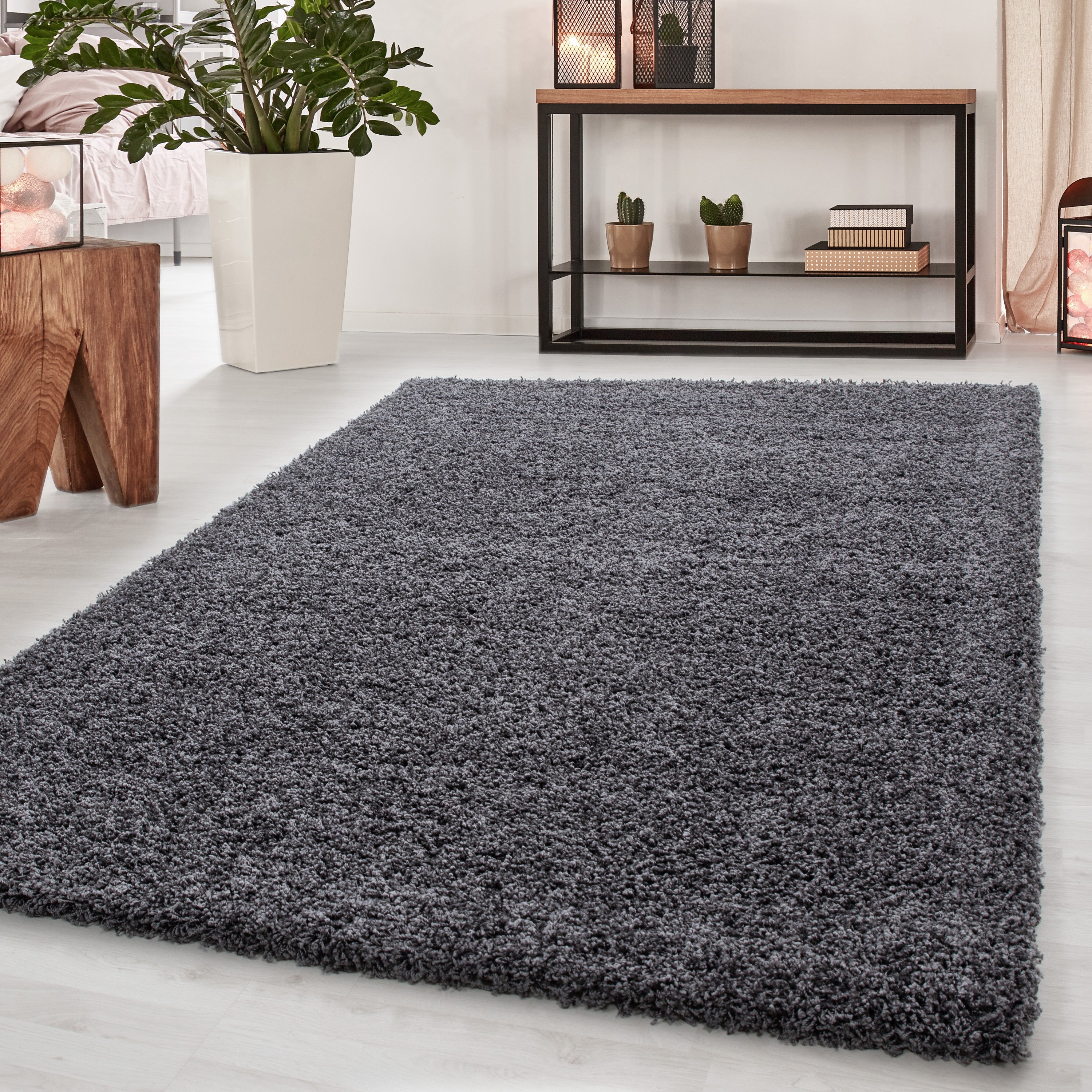 Dream Hochflor Teppich Grau