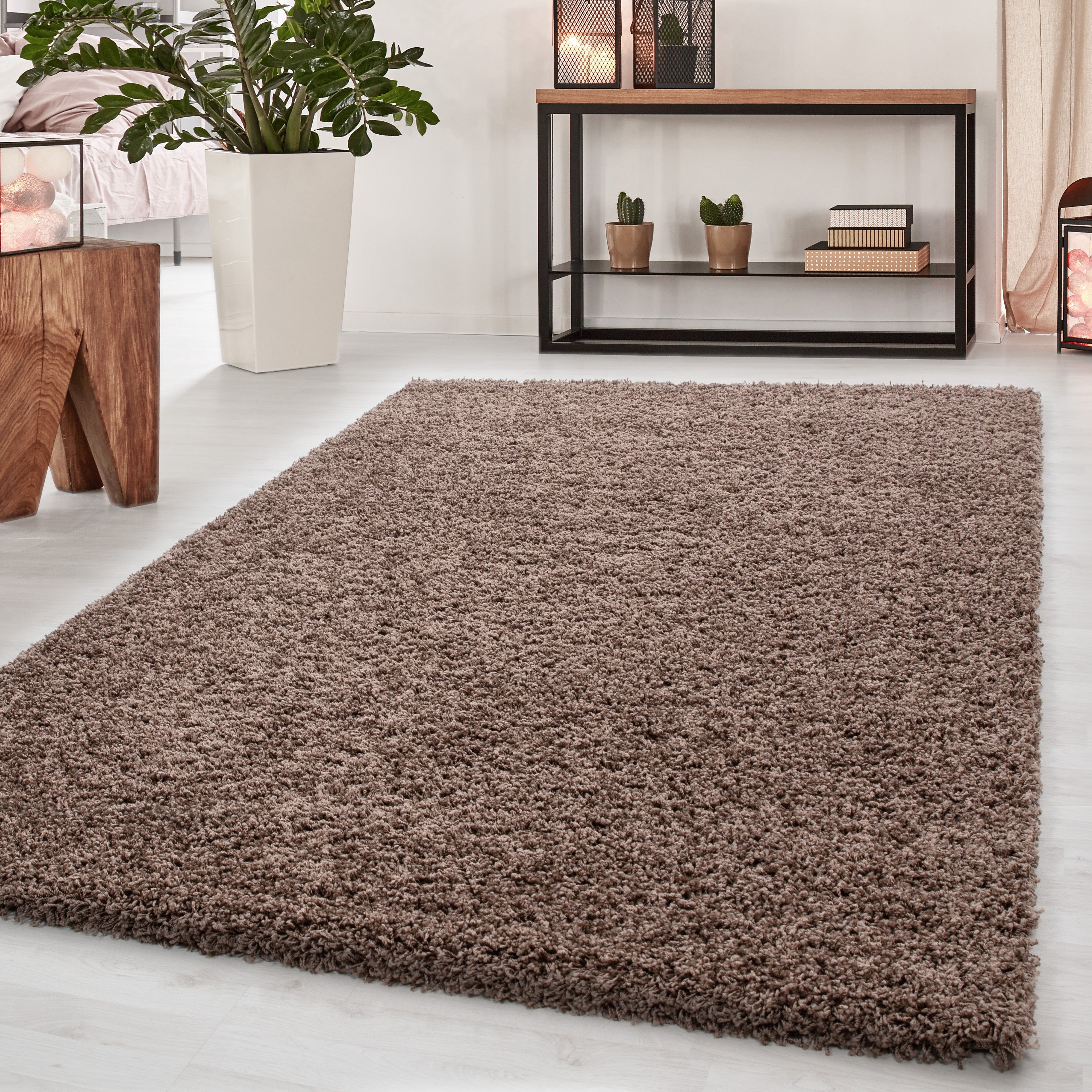 Dream Hochflor Teppich Mokka
