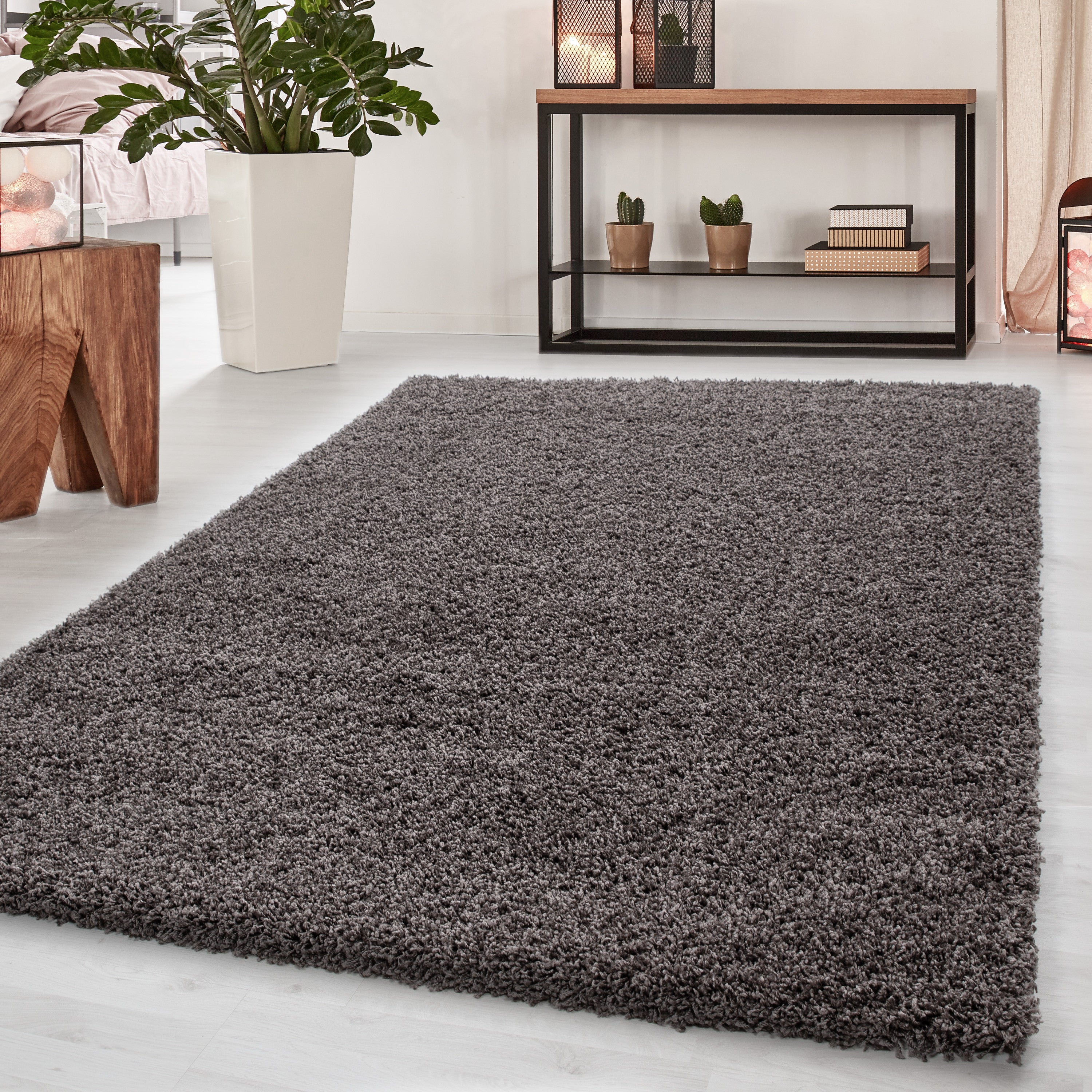 Dream Hochflor Teppich Taupe