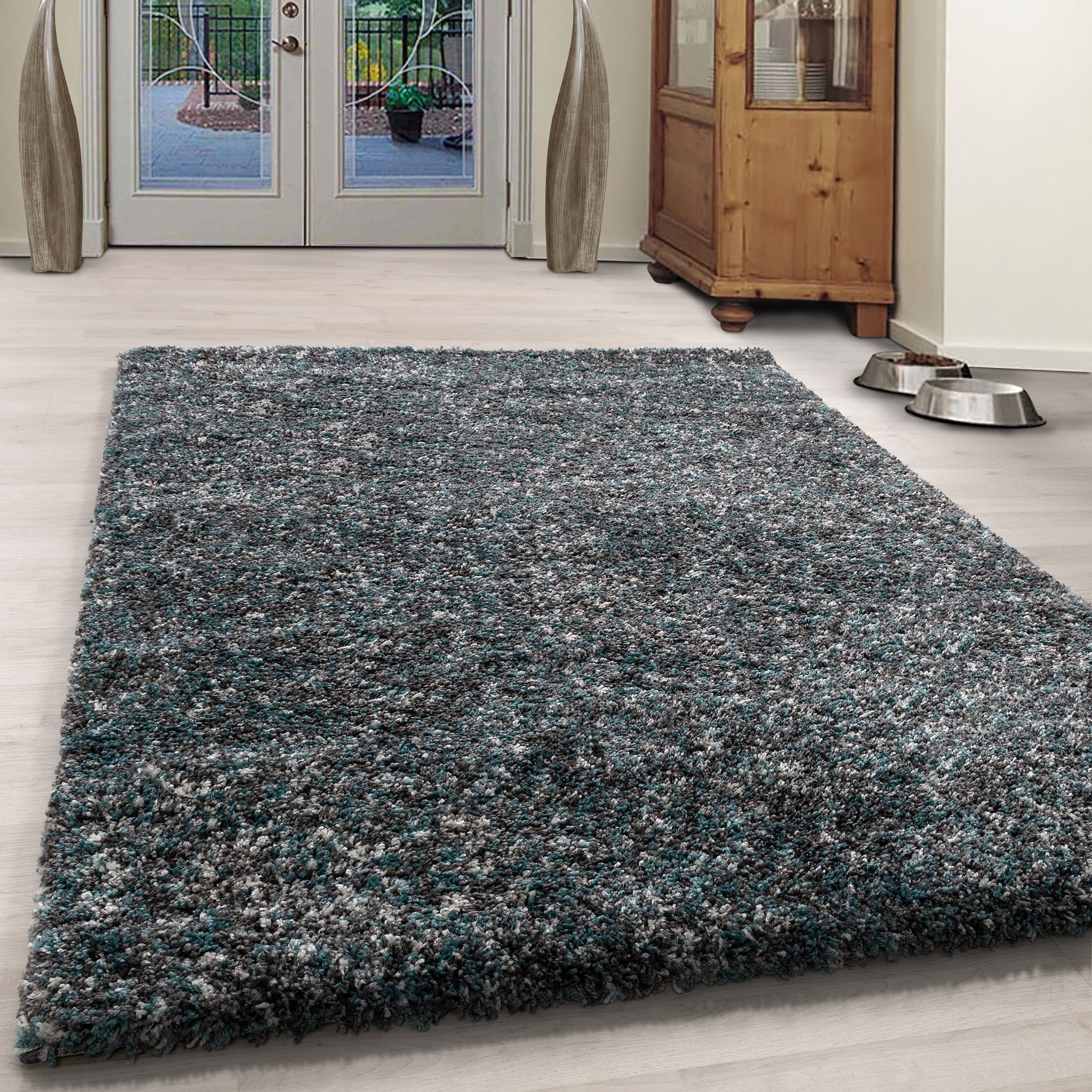 Enjoy Hochflor Teppich Blau