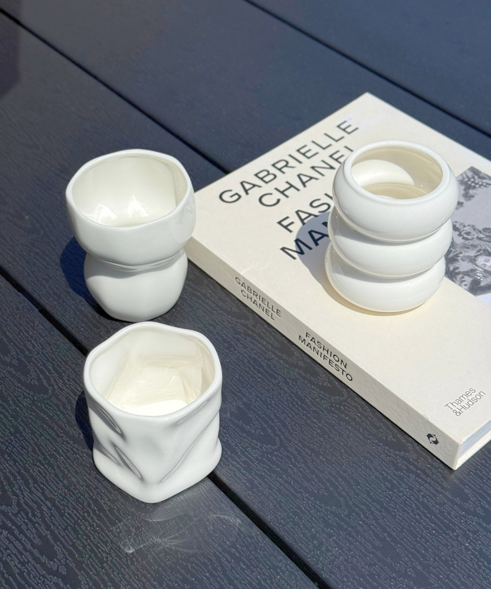 Organic Keramik Becher Weiß